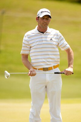 IRVING, TX - MAY 28: Sergio Garcia of Spain reacts to a missed putt during the third round of the HP Byron Nelson Championship at TPC Four Seasons at Las Colinas on May 28, 2011 in Irving, Texas. (Photo by Darren Carroll/Getty Images) IRVING, TX - MAY 28: Sergio Garcia of Spain reacts to a missed putt during the third round of the HP Byron Nelson Championship at TPC Four Seasons at Las Colinas on May 28, 2011 in Irving, Texas. (Photo by Darren Carroll/Getty Images)