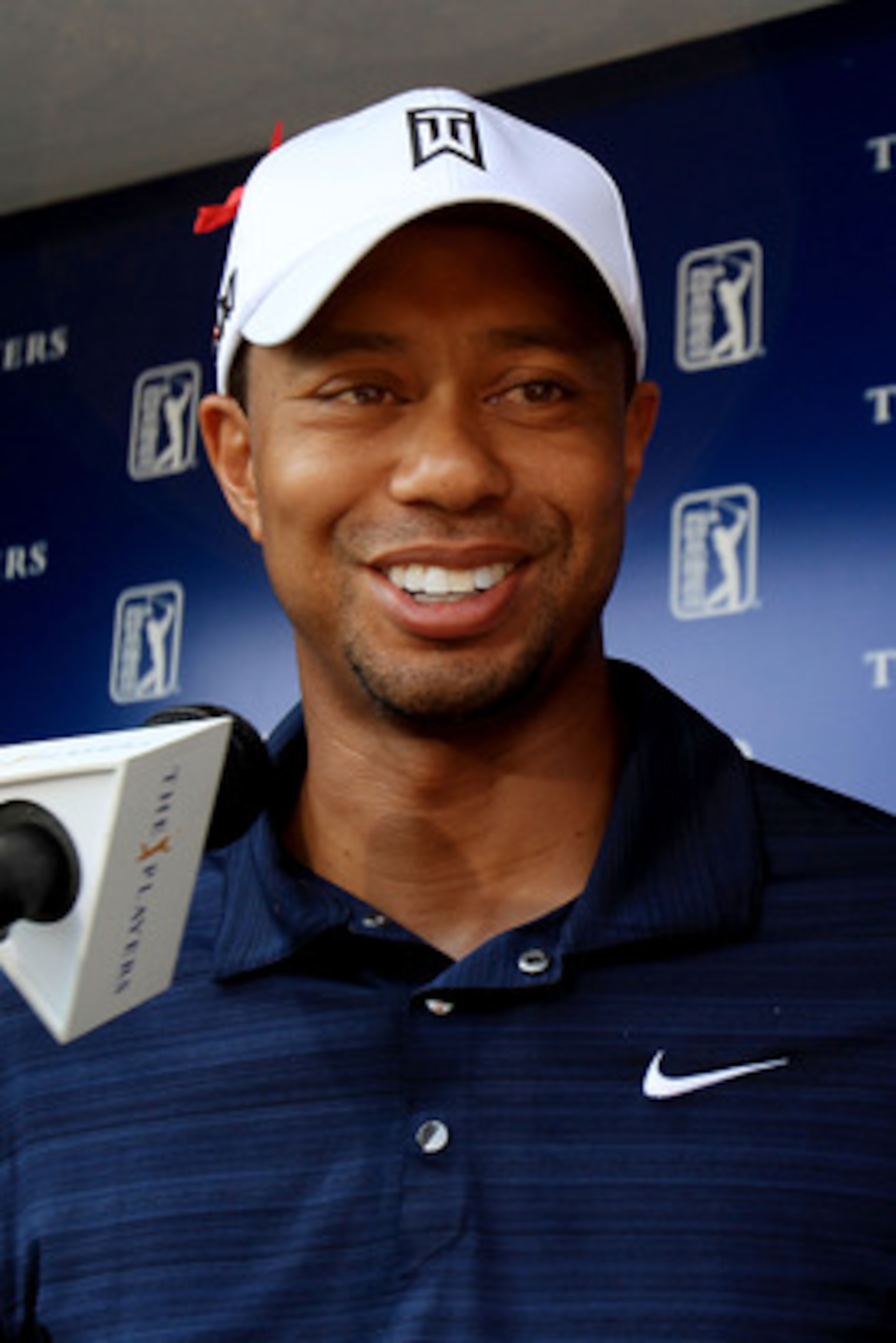 PONTE VEDRA BEACH, FL - MAY 12:  Tiger Woods addresses the media after withdrawing on the ninth hole during the first round of THE PLAYERS Championship held at THE PLAYERS Stadium course at TPC Sawgrass on May 12, 2011 in Ponte Vedra Beach, Florida. Woods
