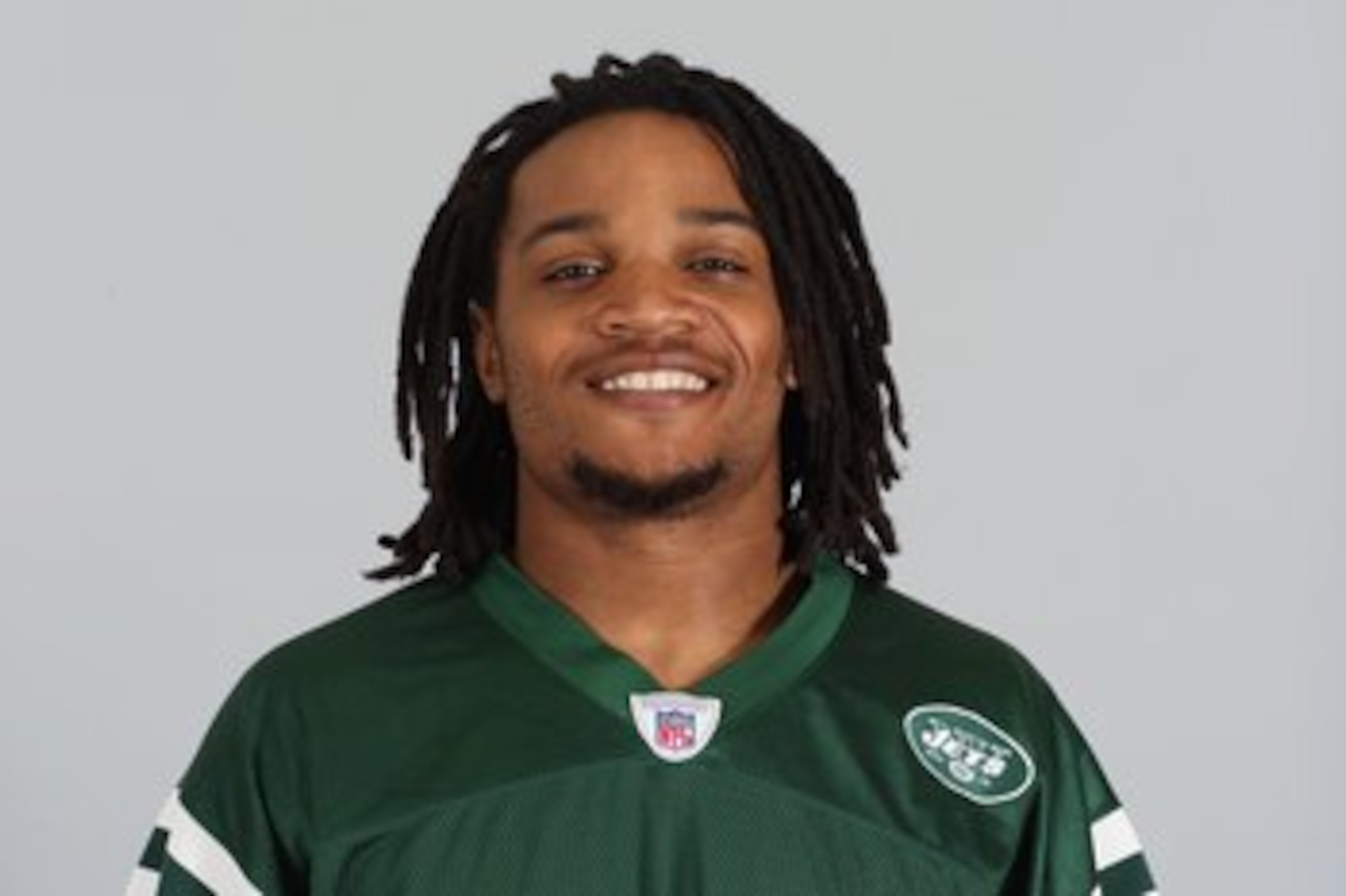EAST RUTHERFORD, NJ - 2009:  Emanuel Cook of the New York Jets poses for his 2009 NFL headshot at photo day in East Rutherford, New Jersey.  (Photo by NFL Photos)