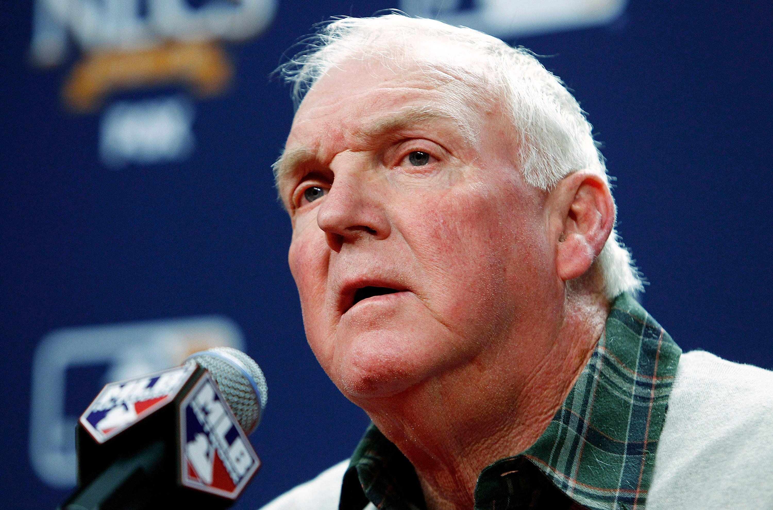PHILADELPHIA - OCTOBER 22:  Charlie Manuel #41, manager of the Philadelphia Phillies speaks to the media at Citizens Bank Park on October 22, 2010 in Philadelphia, Pennsylvania.  (Photo by Jeff Zelevansky/Getty Images)