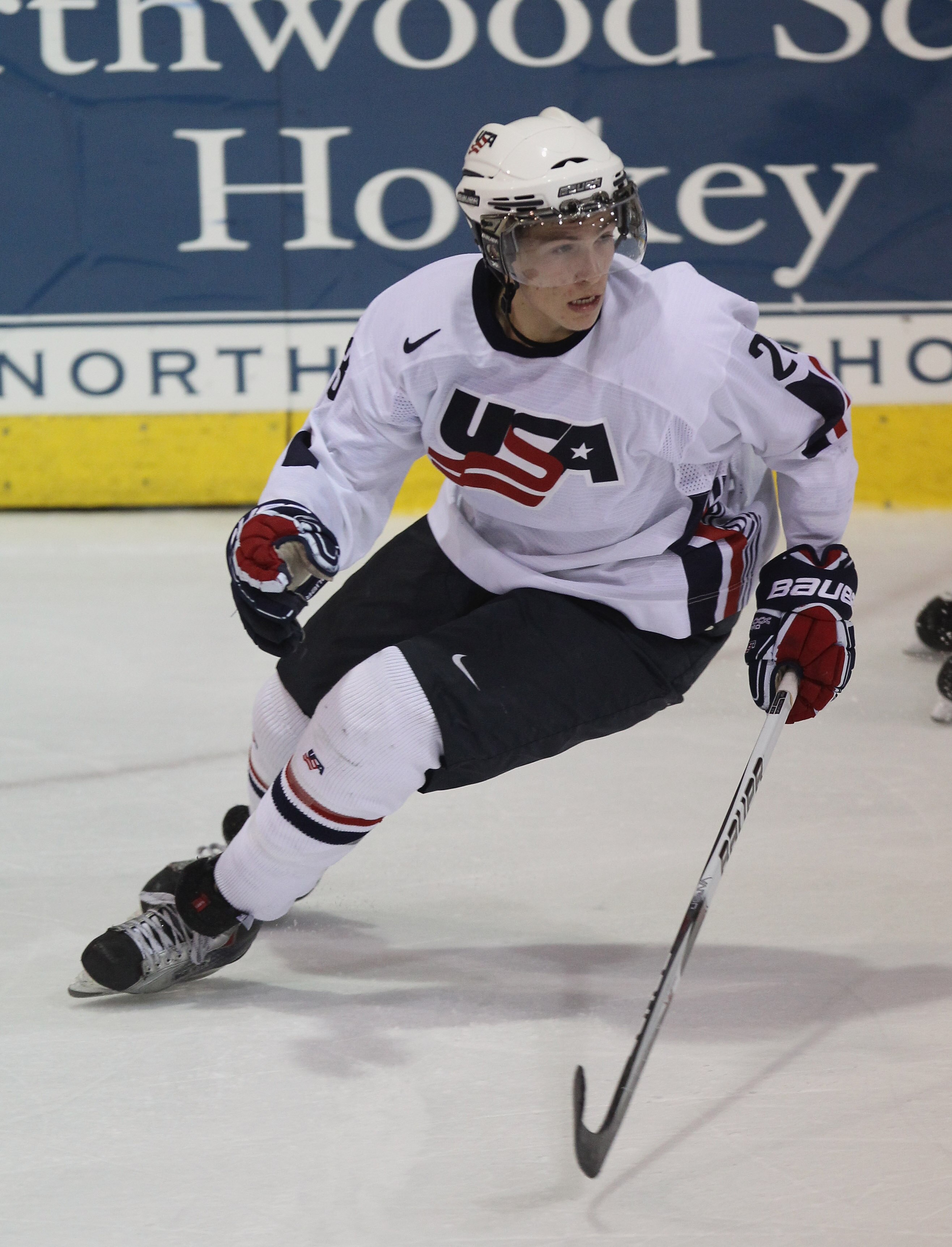 LAKE PLACID, NY - AUGUST 04:  Beau Bennett #23 of Team USA skates against Team Finland at the USA Hockey National Evaluation Camp on August 4, 2010 in Lake Placid, New York. The USA defeated Finland 6-3.  (Photo by Bruce Bennett/Getty Images)