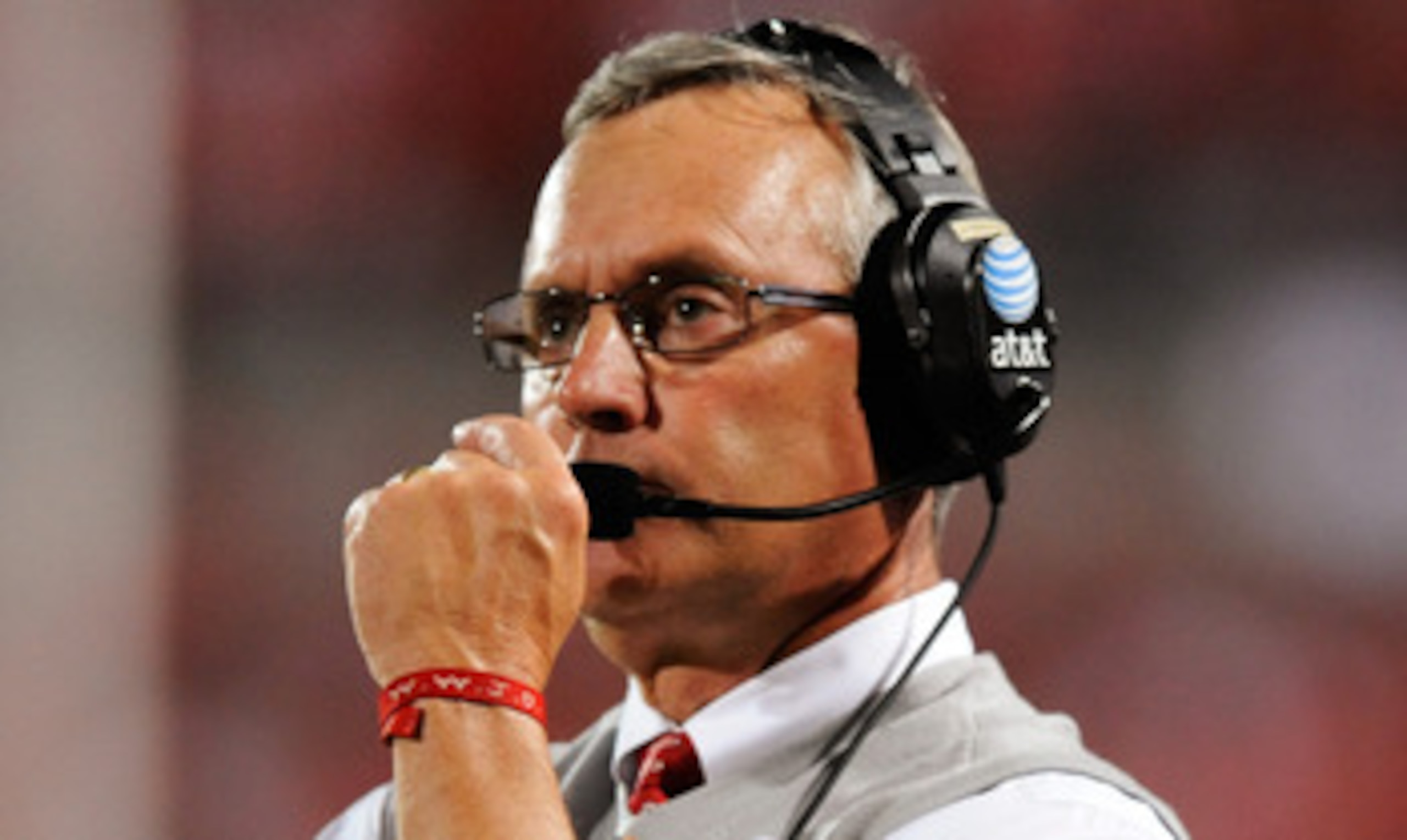 COLUMBUS, OH - SEPTEMBER 2:  Head Coach Jim Tressel of the Ohio State Buckeyes watches his team play the Marshall Thundering Herd at Ohio Stadium on September 2, 2010 in Columbus, Ohio.  (Photo by Jamie Sabau/Getty Images)