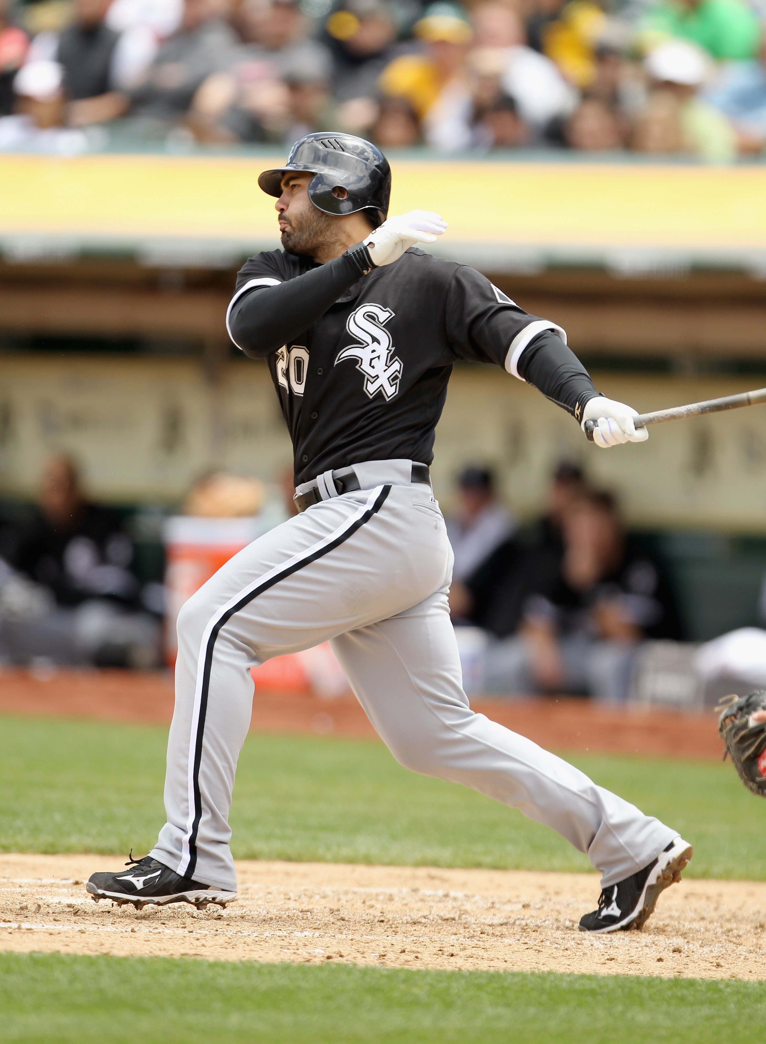 OAKLAND, CA - MAY 15:  Carlos Quentin #20 of the Chicago White Sox in action against the Oakland Athletics at Oakland-Alameda County Coliseum on May 15, 2011 in Oakland, California.  (Photo by Ezra Shaw/Getty Images)