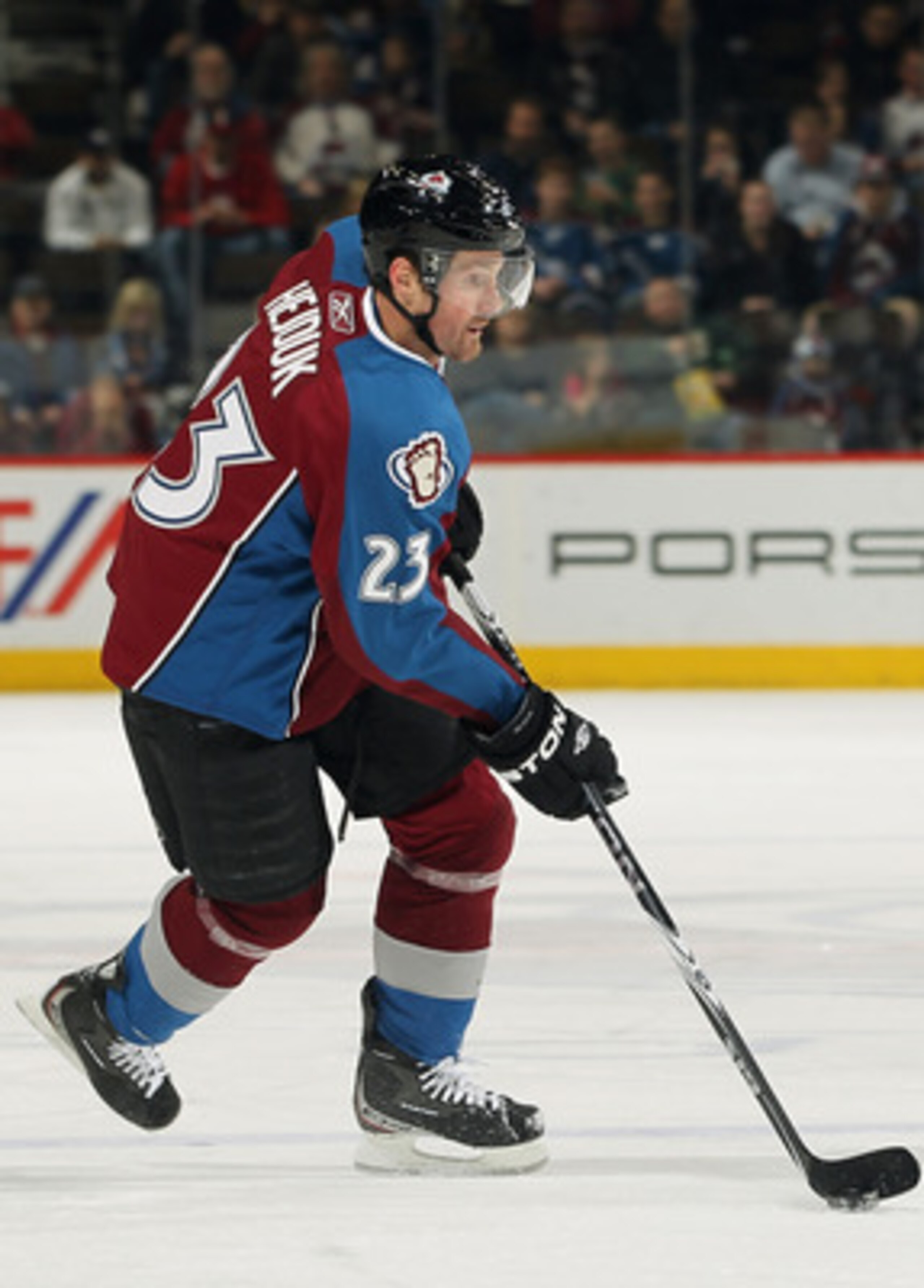 DENVER, CO - MARCH 22: Milan Hejduk #23 of the Colorado Avalanche controls the puck against the Columbus Blue Jackets at the Pepsi Center on March 22, 2011 in Denver, Colorado. The Avalanche defeated the Blue Jackets 5-4 in an overtime shootout. (Photo DENVER, CO - MARCH 22: Milan Hejduk #23 of the Colorado Avalanche controls the puck against the Columbus Blue Jackets at the Pepsi Center on March 22, 2011 in Denver, Colorado. The Avalanche defeated the Blue Jackets 5-4 in an overtime shootout. (Photo