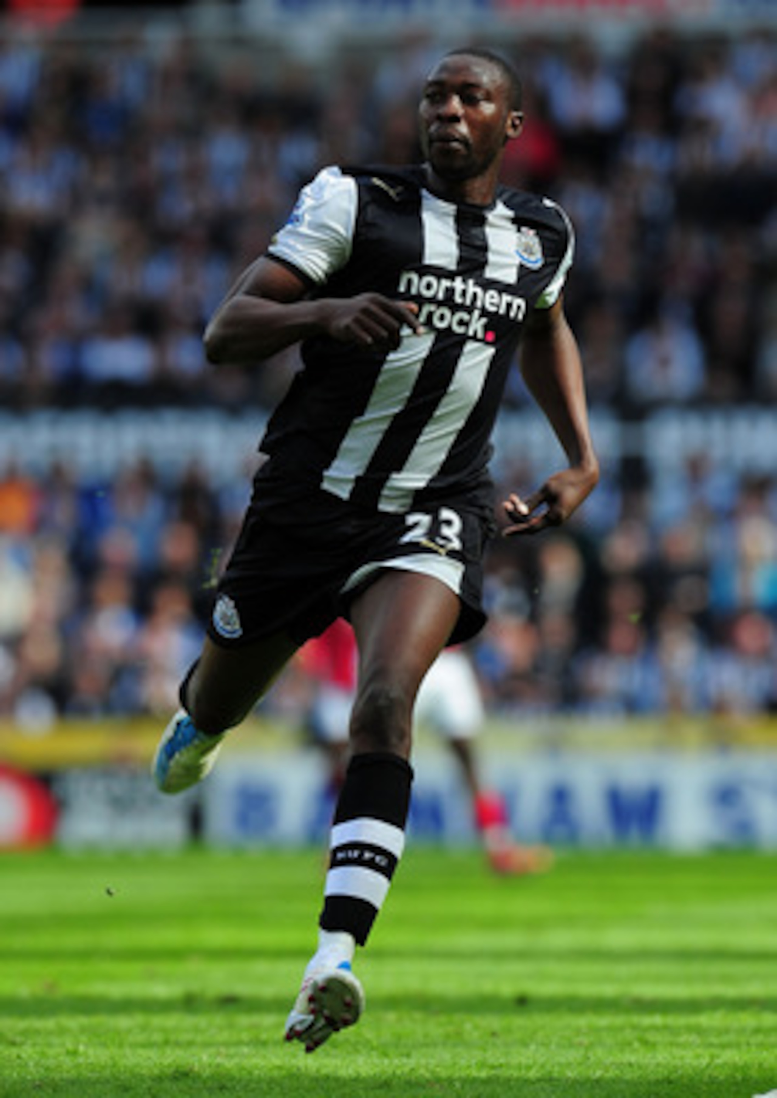 NEWCASTLE UPON TYNE, ENGLAND - MAY 22:  Newcastle player Shola Ameobi in action during the Barclays Premier League game between Newcastle United and West Bromwich Albion at St James' Park on May 22, 2011 in Newcastle upon Tyne, England.  (Photo by Stu For