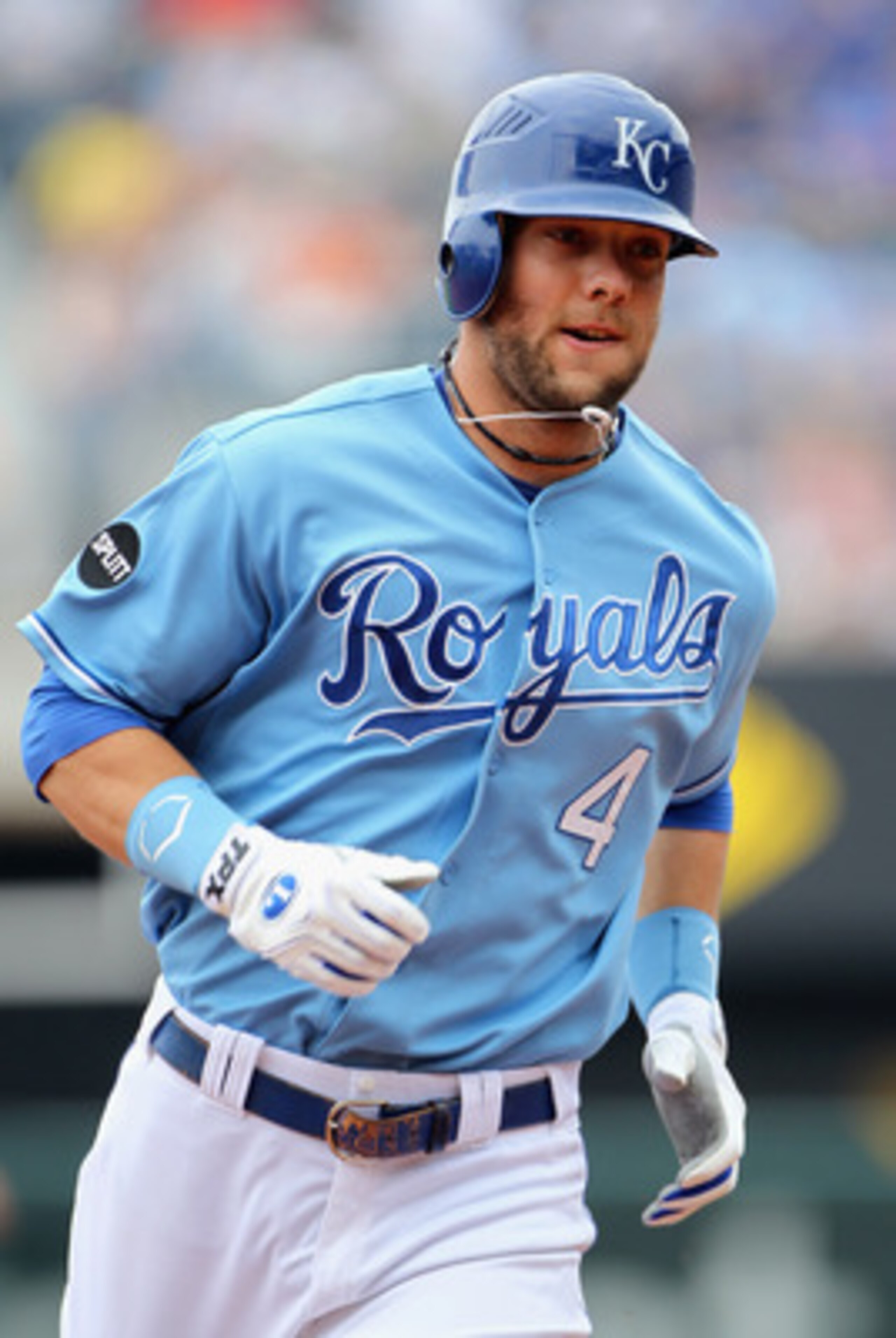 KANSAS CITY, MO - MAY 30: Alex Gordon #4 of the Kansas City Royals rounds the bases after hitting a leadoff home run during the 1st inning of the game against the Los Angeles Angels of Anaheim on May 30, 2011 at Kauffman Stadium in Kansas City, Missouri. KANSAS CITY, MO - MAY 30: Alex Gordon #4 of the Kansas City Royals rounds the bases after hitting a leadoff home run during the 1st inning of the game against the Los Angeles Angels of Anaheim on May 30, 2011 at Kauffman Stadium in Kansas City, Missouri.