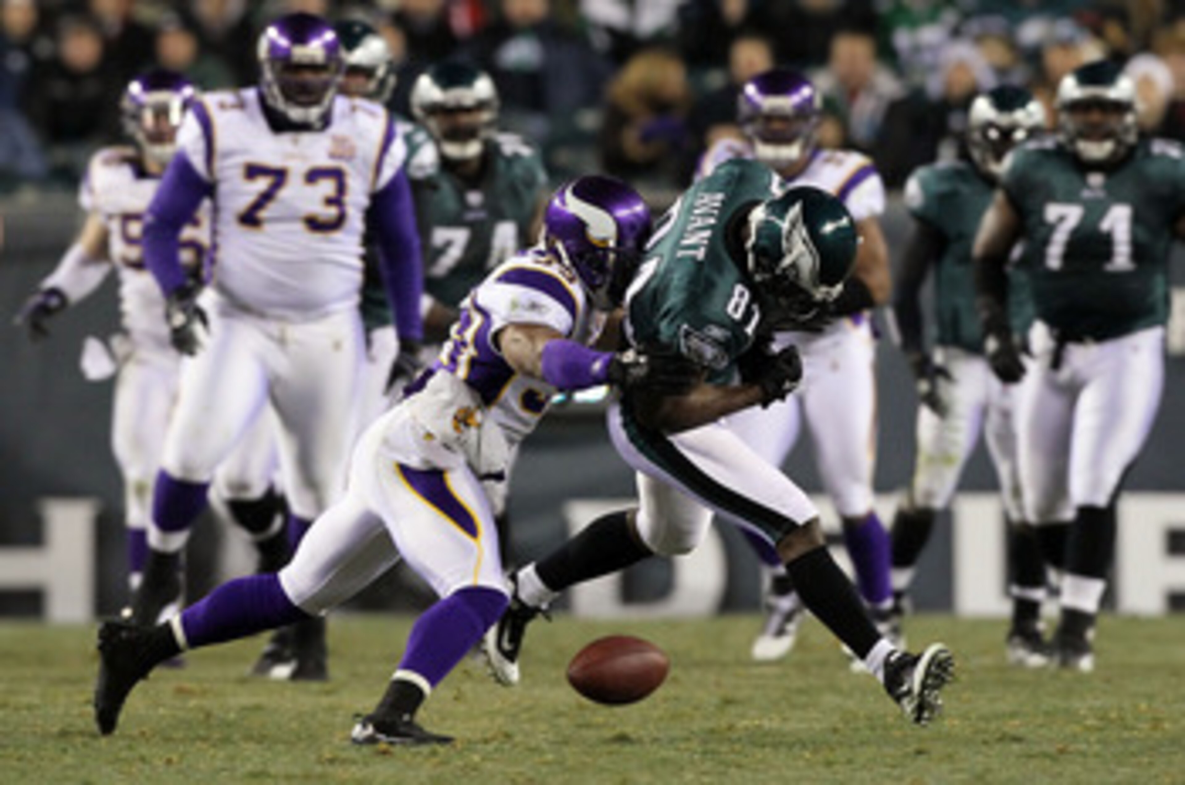 PHILADELPHIA, PA - DECEMBER 28:  Jason Avant #81 of the Philadelphia Eagles drops a pass against the Minnesota Vikings at Lincoln Financial Field on December 28, 2010 in Philadelphia, Pennsylvania.  (Photo by Jim McIsaac/Getty Images)