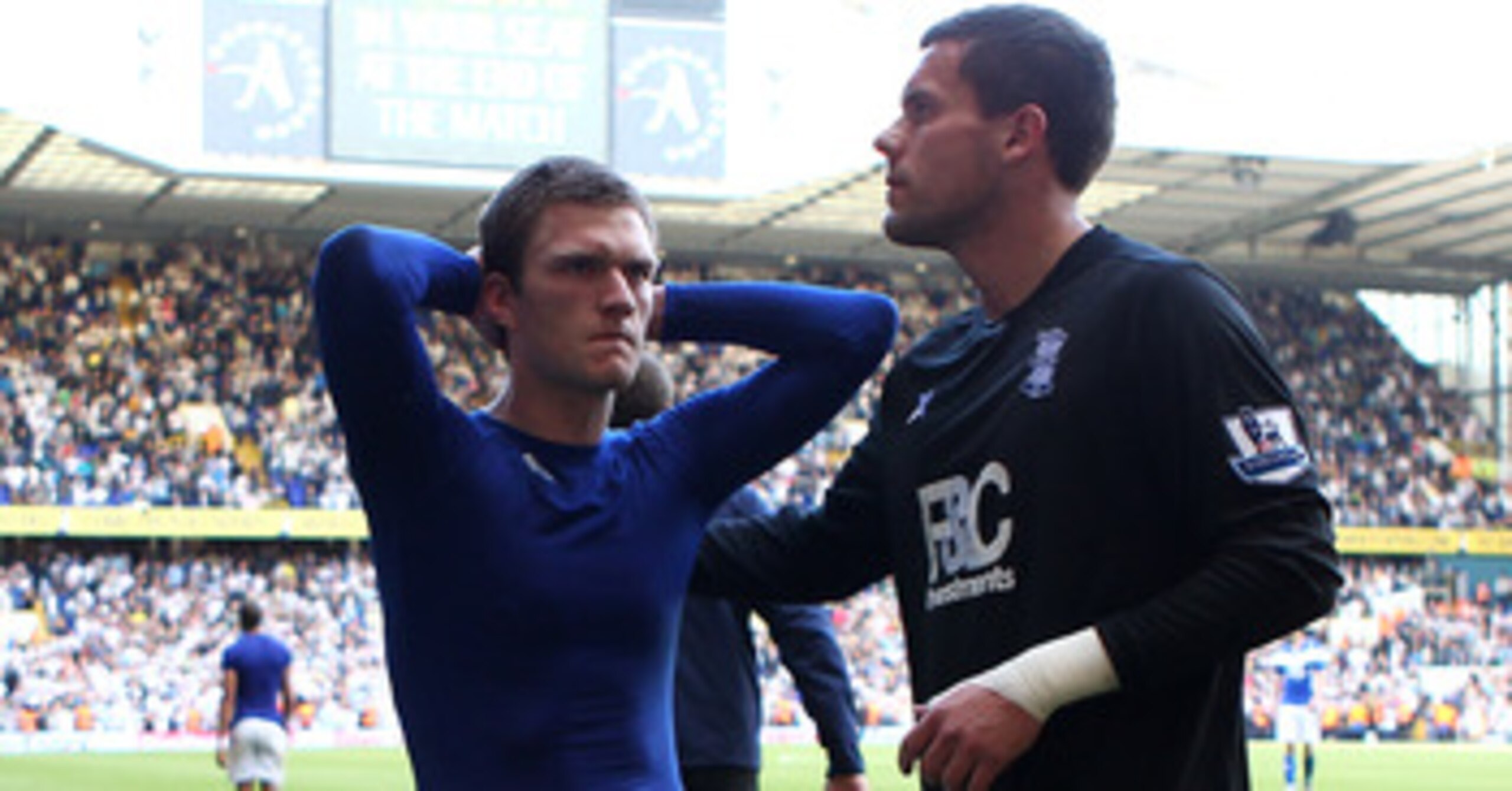 LONDON, ENGLAND - MAY 22:  Craig Gardner (L) and Ben Foster of Birmingham City look dejected after their team was relegated during the Barclays Premier League match between Tottenham Hotspur and Birmingham City at White Hart Lane on May 22, 2011 in London