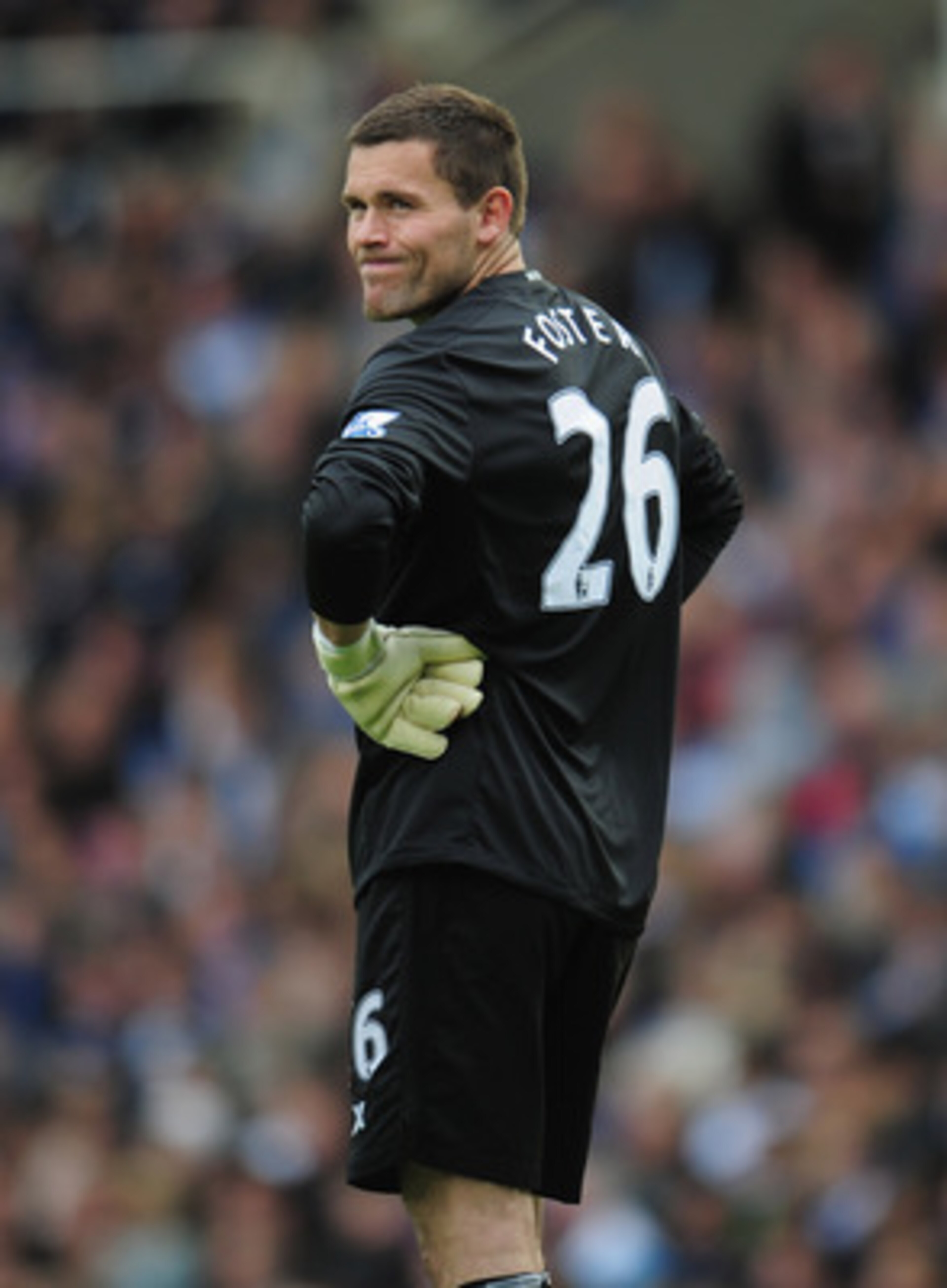 BIRMINGHAM, ENGLAND - MAY 15:  Birmingham City goalkeeper Ben Foster looks frustrated during the Barclays Premier League match between Birmingham City and Fulham at St. Andrews on May 15, 2011 in Birmingham, England.  (Photo by Shaun Botterill/Getty Image