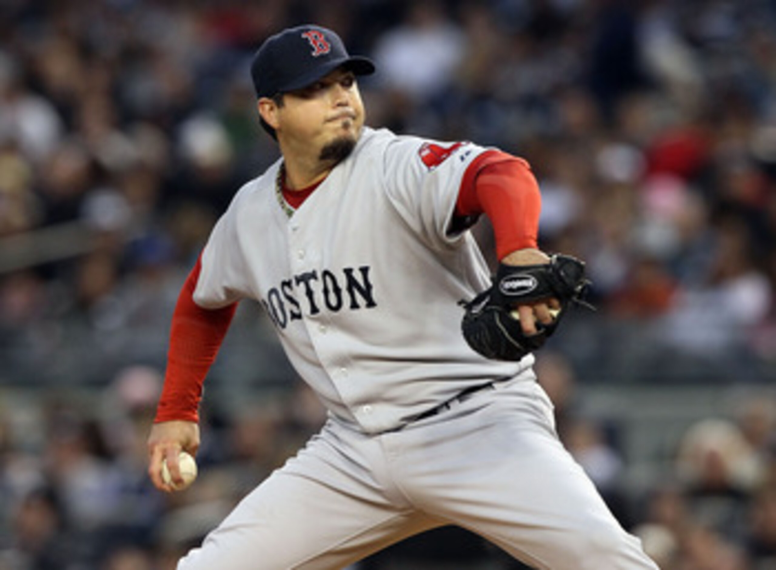 NEW YORK, NY - MAY 14:  Josh Beckett #19 of the Boston Red Sox delivers a pitch against the New York Yankees on May 14, 2011 at Yankee Stadium in the Bronx borough of New York City.  (Photo by Jim McIsaac/Getty Images)