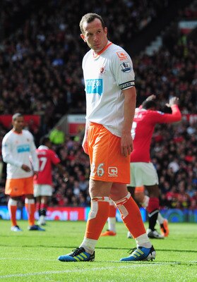 MANCHESTER, ENGLAND - MAY 22:  Charlie Adam of Blackpool looks despondent during the Barclays Premier League match between Manchester United and Blackpool at Old Trafford on May 22, 2011 in Manchester, England.  (Photo by Shaun Botterill/Getty Images)