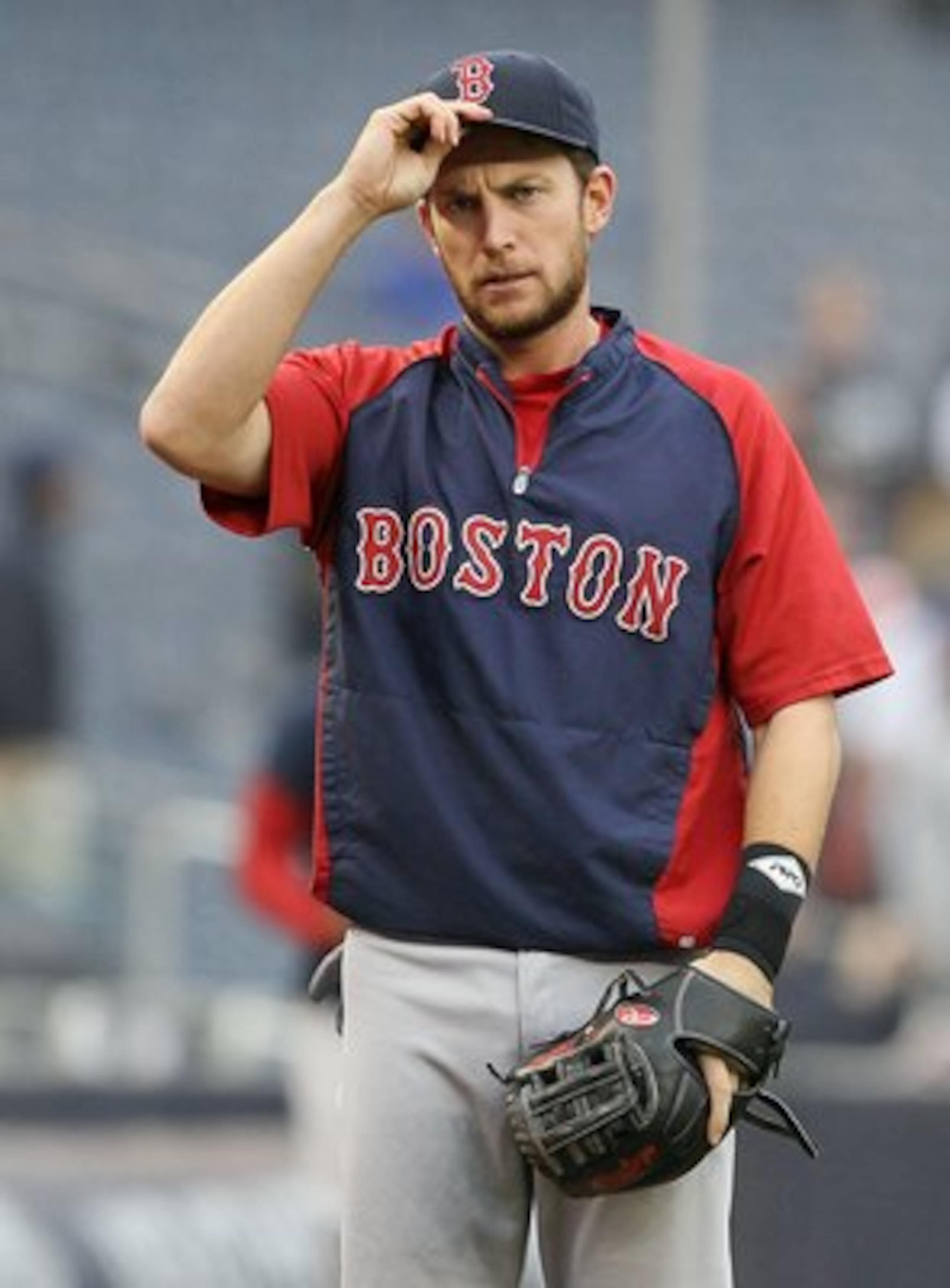 NEW YORK, NY - MAY 14:  Jed Lowrie #12 of the Boston Red Sox looks on before playing the New York Yankees on May 14, 2011 at Yankee Stadium in the Bronx borough of New York City.  (Photo by Jim McIsaac/Getty Images)
