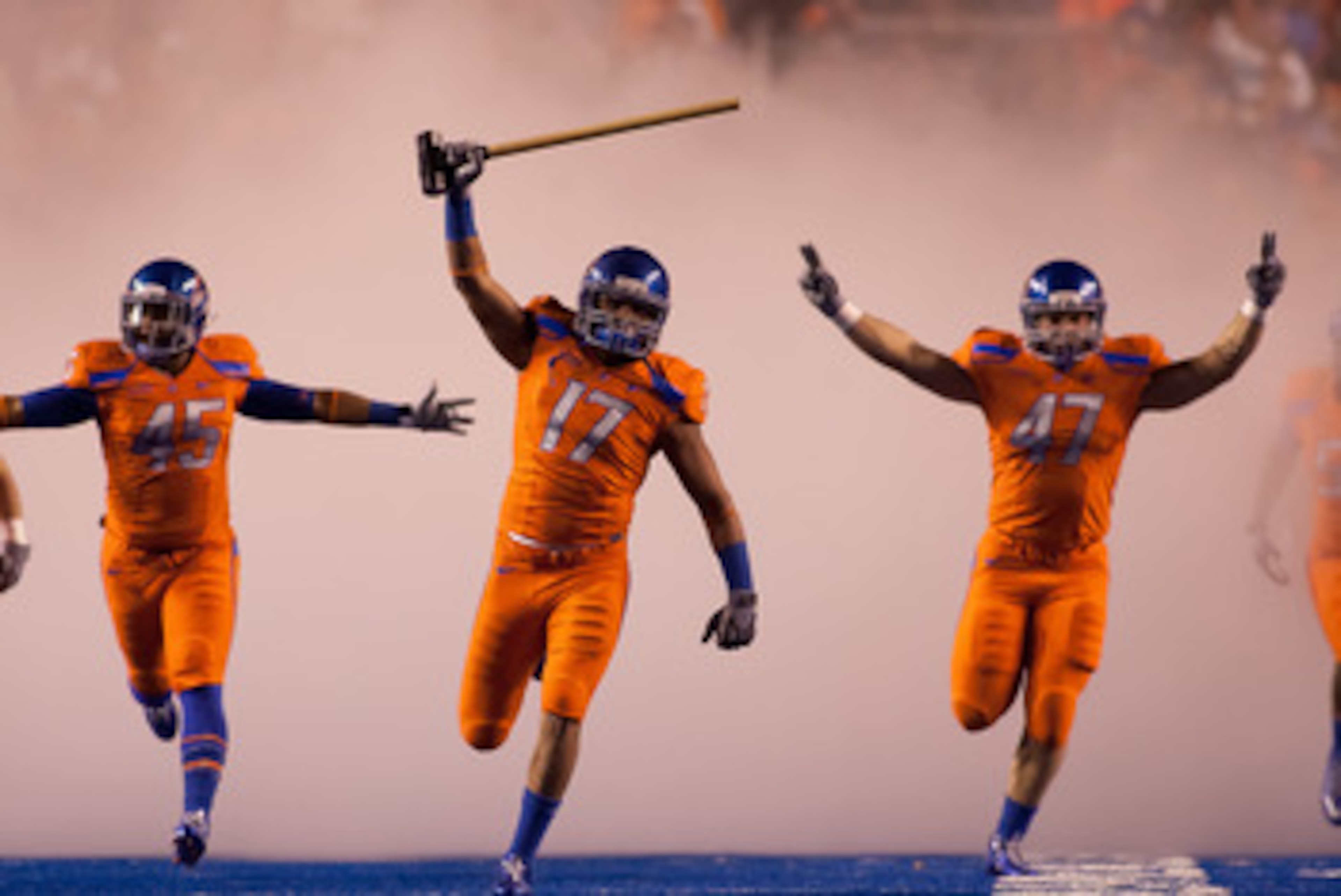 BOISE, ID - NOVEMBER 19: Winston Venable #17 leads the Boise State Broncos onto the field before their game against the Fresno State Bulldogs at Bronco Stadium on November 19, 2010 in Boise, Idaho. (Photo by Otto Kitsinger III/Getty Images) BOISE, ID - NOVEMBER 19: Winston Venable #17 leads the Boise State Broncos onto the field before their game against the Fresno State Bulldogs at Bronco Stadium on November 19, 2010 in Boise, Idaho. (Photo by Otto Kitsinger III/Getty Images)