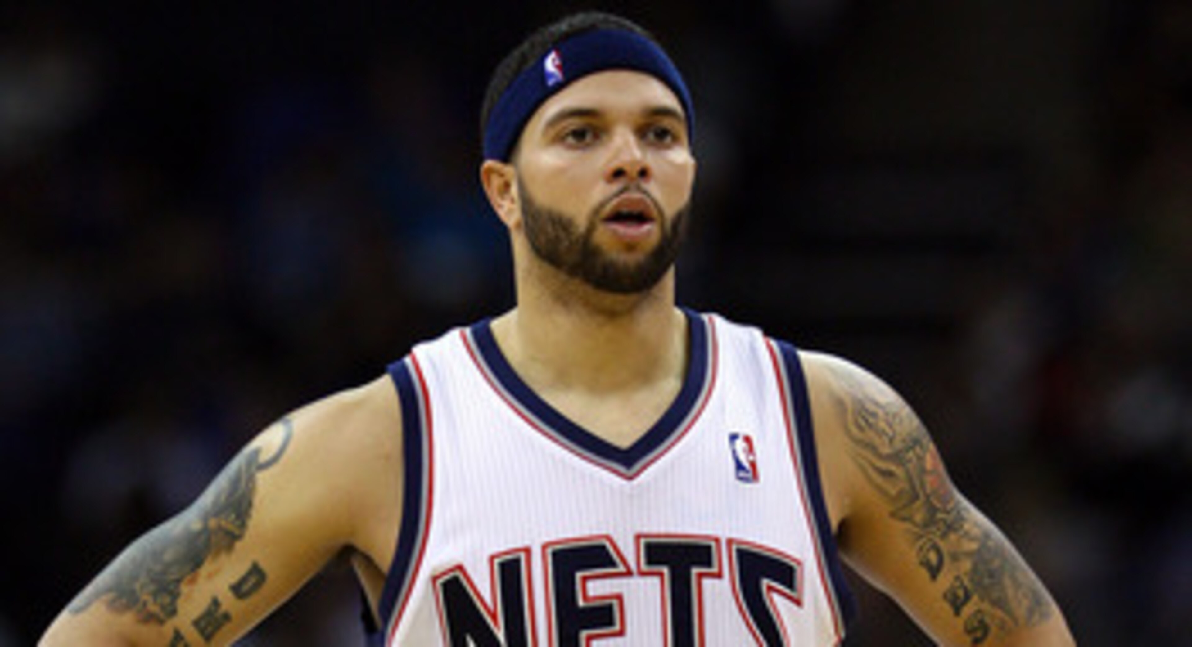 LONDON, ENGLAND - MARCH 04:  Deron Williams of the Nets looks on during the NBA match between New Jersey Nets and the Toronto Raptors at the O2 Arena on March 4, 2011 in London, England. NOTE TO USER: User expressly acknowledges and agrees that, by downlo
