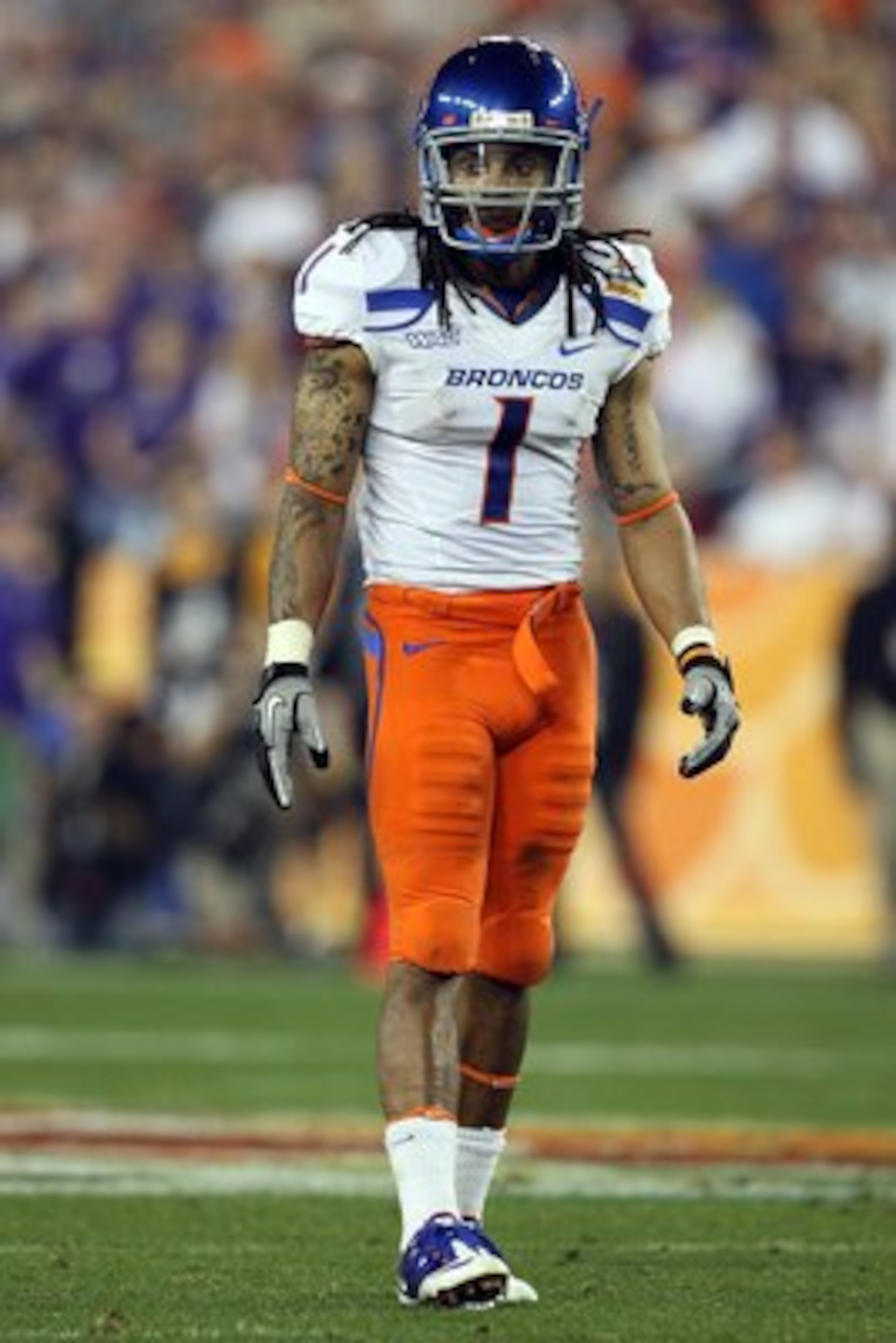 GLENDALE, AZ - JANUARY 04: Kyle Wilson #1 of the Boise State Broncos looks on against the TCU Horned Frogs during the Tostitos Fiesta Bowl at the Universtity of Phoenix Stadium on January 4, 2010 in Glendale, Arizona. (Photo by Jed Jacobsohn/Getty Image GLENDALE, AZ - JANUARY 04: Kyle Wilson #1 of the Boise State Broncos looks on against the TCU Horned Frogs during the Tostitos Fiesta Bowl at the Universtity of Phoenix Stadium on January 4, 2010 in Glendale, Arizona. (Photo by Jed Jacobsohn/Getty Image