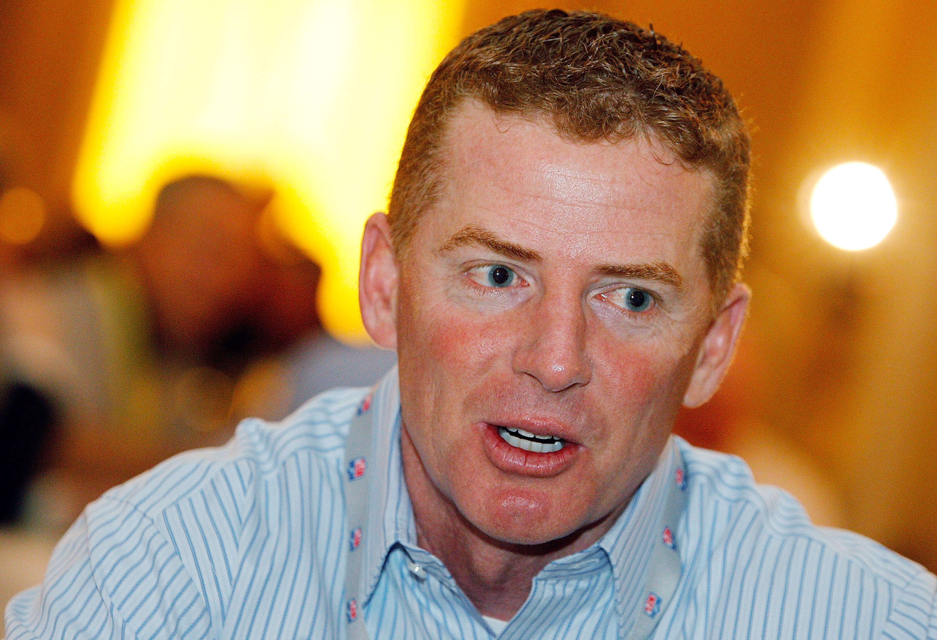NEW ORLEANS, LA - MARCH 22: Dallas Cowboys head coach Jason Garrett answers questions from the media during the NFL Annual Meetings at the Roosevelt Hotel on March 22, 2011 in New Orleans, Louisiana. Despite a NFL owners imposed lockout in effect since M NEW ORLEANS, LA - MARCH 22: Dallas Cowboys head coach Jason Garrett answers questions from the media during the NFL Annual Meetings at the Roosevelt Hotel on March 22, 2011 in New Orleans, Louisiana. Despite a NFL owners imposed lockout in effect since M