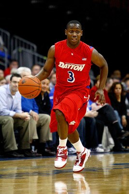 NEWARK, NJ - DECEMBER 22:  Juwan Staten #3 of the Dayton Flyers brings the ball up court against the Seton Hall Pirates at Prudential Center on December 22, 2010 in Newark, New Jersey. Dayton won 69-65.  (Photo by Chris Chambers/Getty Images)
