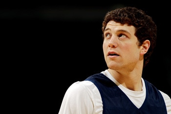 DENVER, CO - MARCH 16:  Jimmer Fredette #32 of the Brigham Young Cougars takes part in practice prior to their second round NCAA Men's Basketball Tournament game at the Pepsi Center on March 16, 2011 in Denver, Colorado.  (Photo by Doug Pensinger/Getty Im