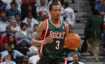 ATLANTA - MAY 2:  Guard Brandon Jennings #3 of the Milwaukee Bucks dribbles with the ball during Game Seven of the Eastern Conference Quarterfinals between the Milwaukee Bucks and the Atlanta Hawks during the 2010 NBA Playoffs at Philips Arena on May 2, 2