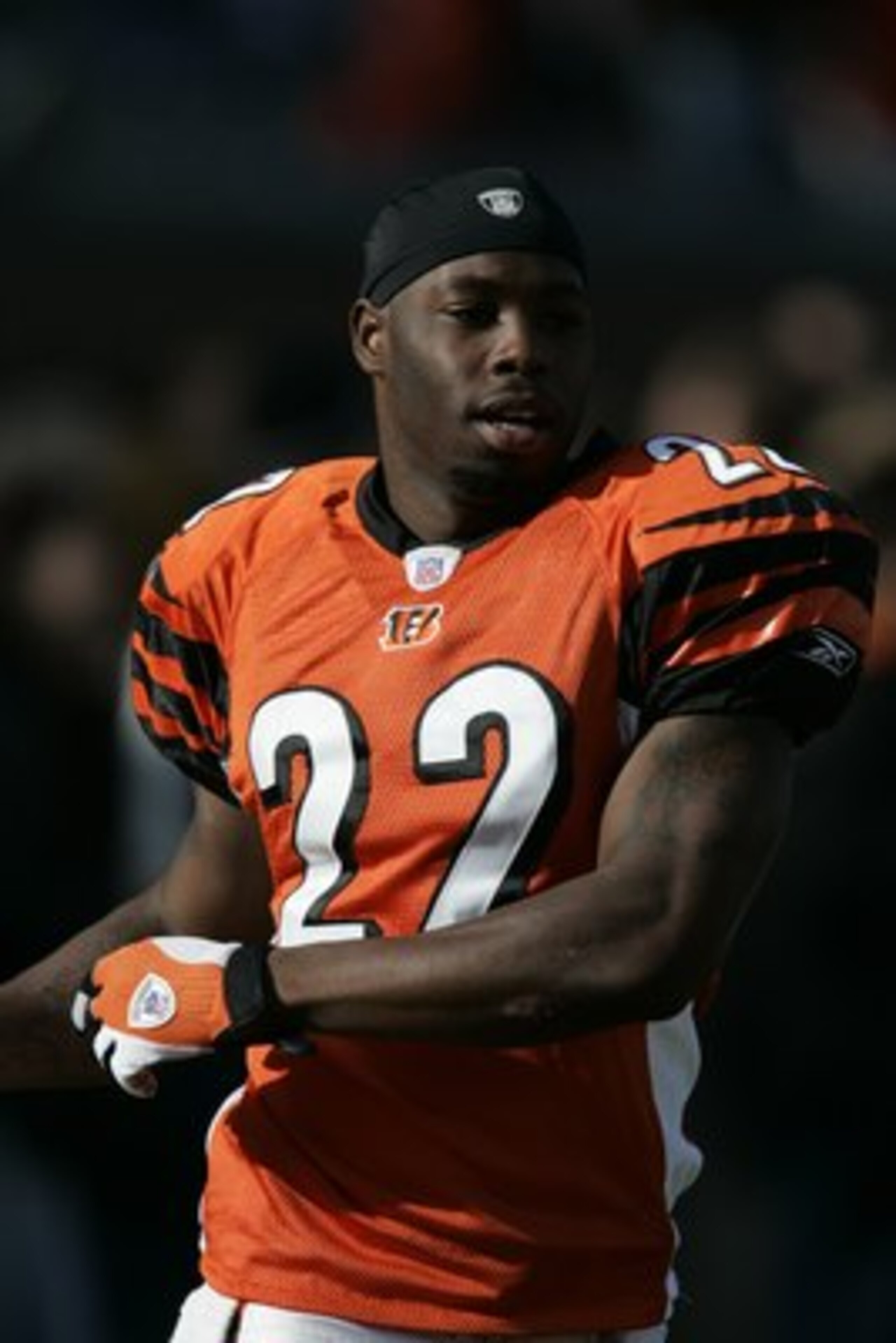 CINCINNATI - DECEMBER 10:  Cornerback Johnathan Joseph #22 of the Cincinnati Bengals looks on against the Oakland Raiders on December 10, 2006 at Paul Brown Stadium in Cincinnati, Ohio. The Bengals defeated the Raiders 27-10. (Photo by David Maxwell/Getty