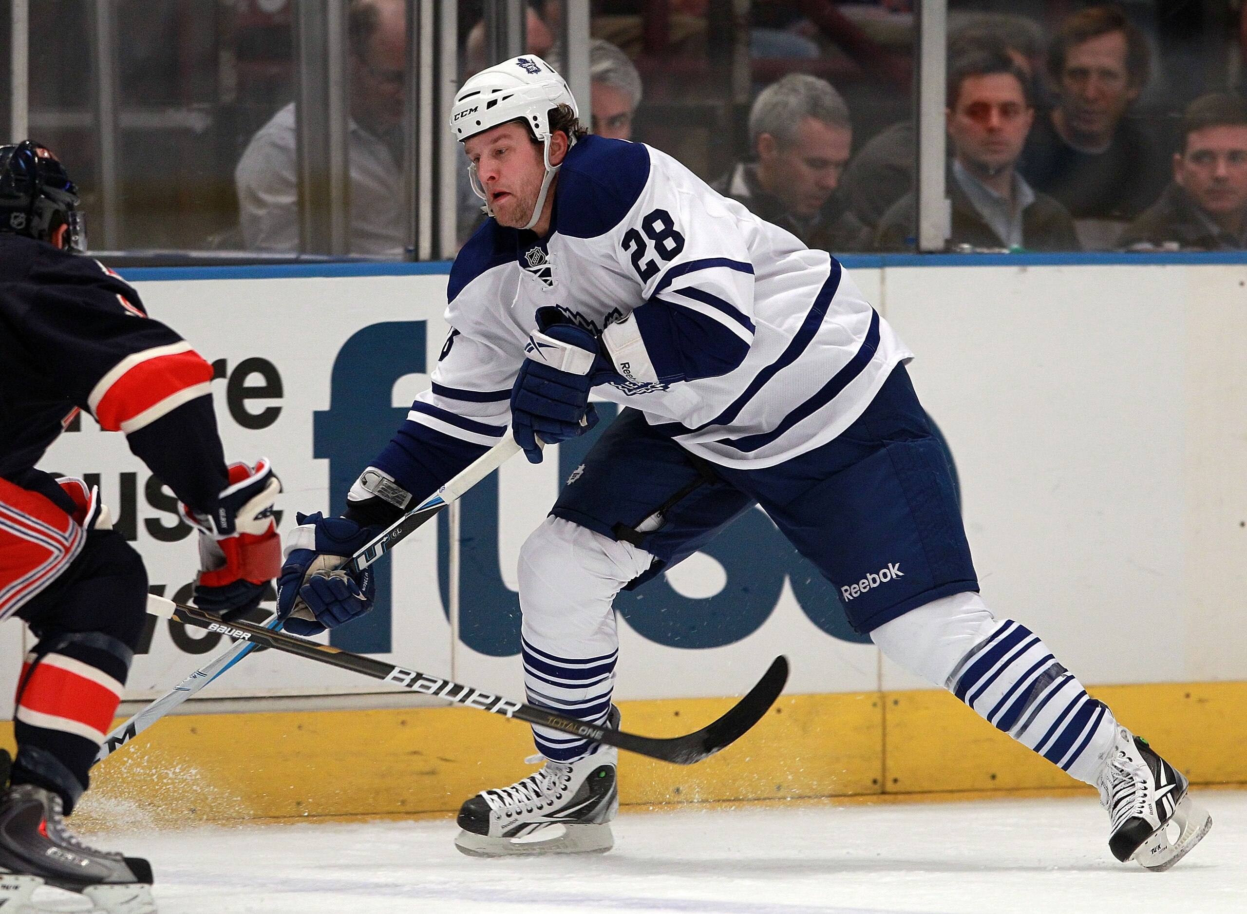 NEW YORK, NY - JANUARY 19: Colton Orr #28 of the Toronto Maple Leafs skates against the New York Rangers at Madison Square Garden on January 19, 2011 in New York City. (Photo by Bruce Bennett/Getty Images) NEW YORK, NY - JANUARY 19: Colton Orr #28 of the Toronto Maple Leafs skates against the New York Rangers at Madison Square Garden on January 19, 2011 in New York City. (Photo by Bruce Bennett/Getty Images)