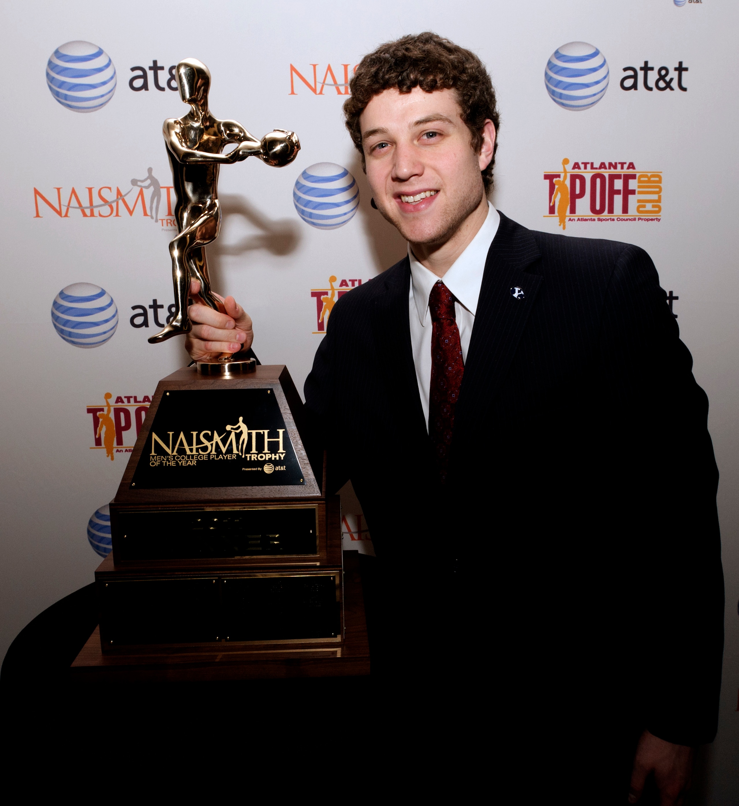 HOUSTON - APRIL 03: Jimmer Fredette of BYU received the 2011 Naismith Trophy Presented by AT&T at the NABC Guardians of the Game Awards Program on April 3, 2011 in Houston, Texas. (Photo by Bob Levey/Getty Images) HOUSTON - APRIL 03: Jimmer Fredette of BYU received the 2011 Naismith Trophy Presented by AT&T at the NABC Guardians of the Game Awards Program on April 3, 2011 in Houston, Texas. (Photo by Bob Levey/Getty Images)