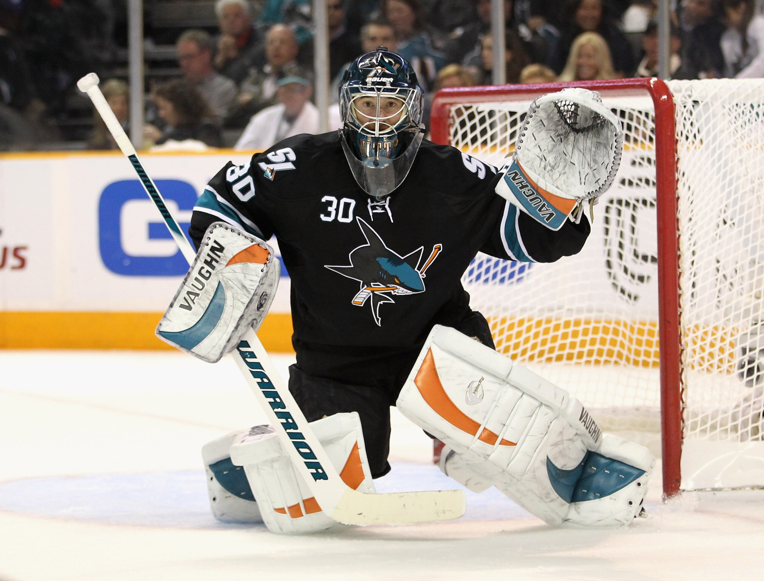 SAN JOSE, CA - APRIL 23: Antero Niittymaki #30 of the San Jose Sharks in action against the Los Angeles Kings in game five of the Western Conference Quarterfinals during the 2011 NHL Stanley Cup Playoffs at HP Pavilion on April 23, 2011 in San Jose, Cali SAN JOSE, CA - APRIL 23: Antero Niittymaki #30 of the San Jose Sharks in action against the Los Angeles Kings in game five of the Western Conference Quarterfinals during the 2011 NHL Stanley Cup Playoffs at HP Pavilion on April 23, 2011 in San Jose, Cali