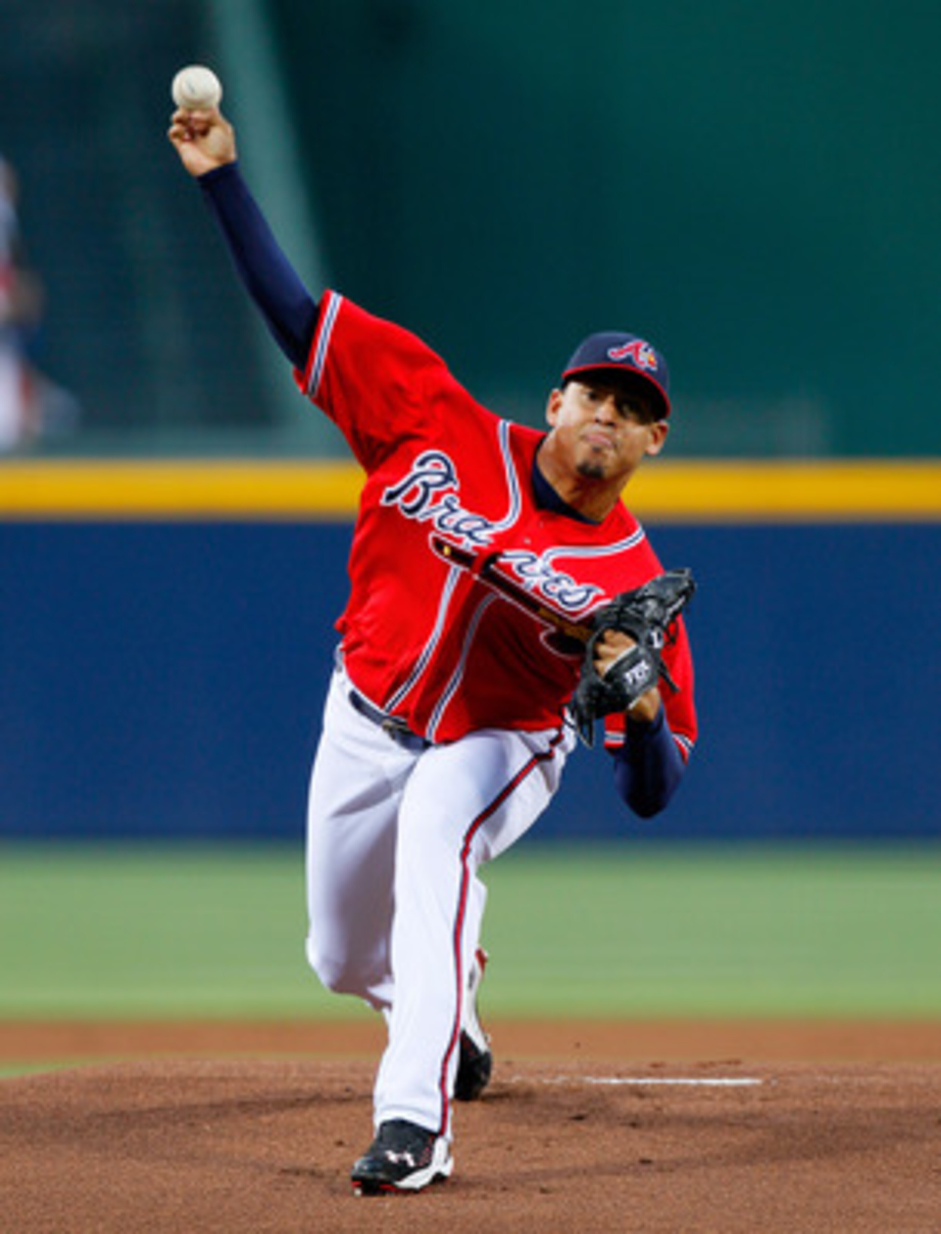 ATLANTA, GA - MAY 29:  Jair Jurrjens #49 of the Atlanta Braves pitches to the Cincinnati Reds at Turner Field on May 29, 2011 in Atlanta, Georgia.  (Photo by Kevin C. Cox/Getty Images)