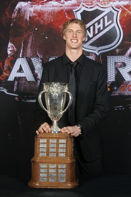 LAS VEGAS - JUNE 23: Tyler Myers of the Buffalo Sabres poses with the Calder Trophy for a portrait during the 2010 NHL Awards at the Palms Casino Resort on June 23, 2010 in Las Vegas, Nevada. (Photo by Chris Trotman/Getty Images) LAS VEGAS - JUNE 23: Tyler Myers of the Buffalo Sabres poses with the Calder Trophy for a portrait during the 2010 NHL Awards at the Palms Casino Resort on June 23, 2010 in Las Vegas, Nevada. (Photo by Chris Trotman/Getty Images)