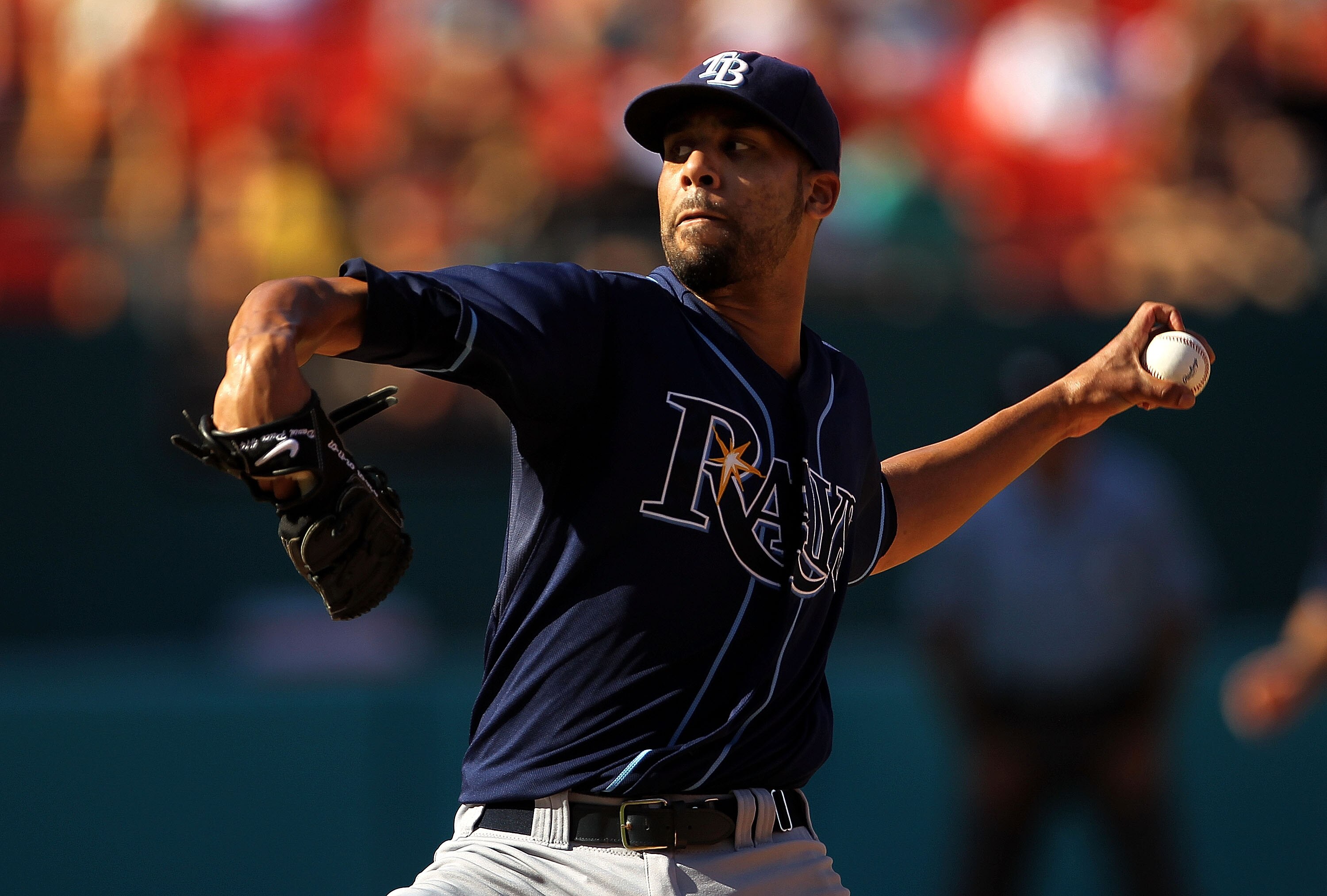 MIAMI GARDENS, FL - MAY 21: David Price #14 of the Tampa Bay Rays pitches during a game against the Florida Marlins at Sun Life Stadium on May 21, 2011 in Miami Gardens, Florida. (Photo by Mike Ehrmann/Getty Images)