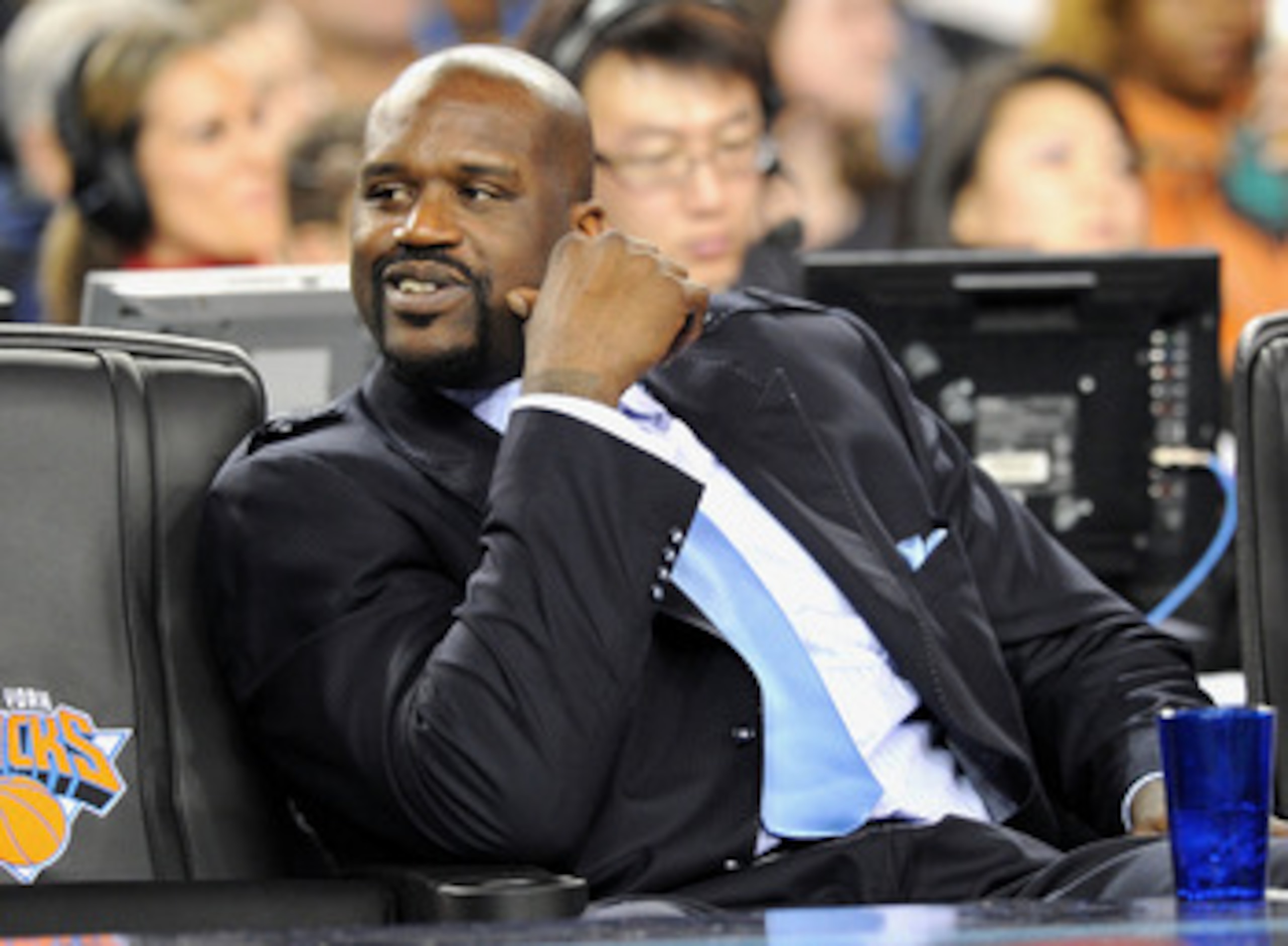 ARLINGTON, TX - FEBRUARY 14: NBA player Shaquille O'Neal in the audience during the NBA All-Star Game held at Cowboys Stadium on February 14, 2010 in Arlington, Texas. (Photo by Jason Merritt/Getty Images) ARLINGTON, TX - FEBRUARY 14: NBA player Shaquille O'Neal in the audience during the NBA All-Star Game held at Cowboys Stadium on February 14, 2010 in Arlington, Texas. (Photo by Jason Merritt/Getty Images)