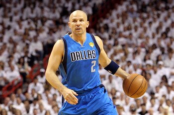 MIAMI, FL - MAY 31:  Jason Kidd #2 of the Dallas Mavericks looks to pass against the Miami Heat in Game One of the 2011 NBA Finals at American Airlines Arena on May 31, 2011 in Miami, Florida. NOTE TO USER: User expressly acknowledges and agrees that, by 
