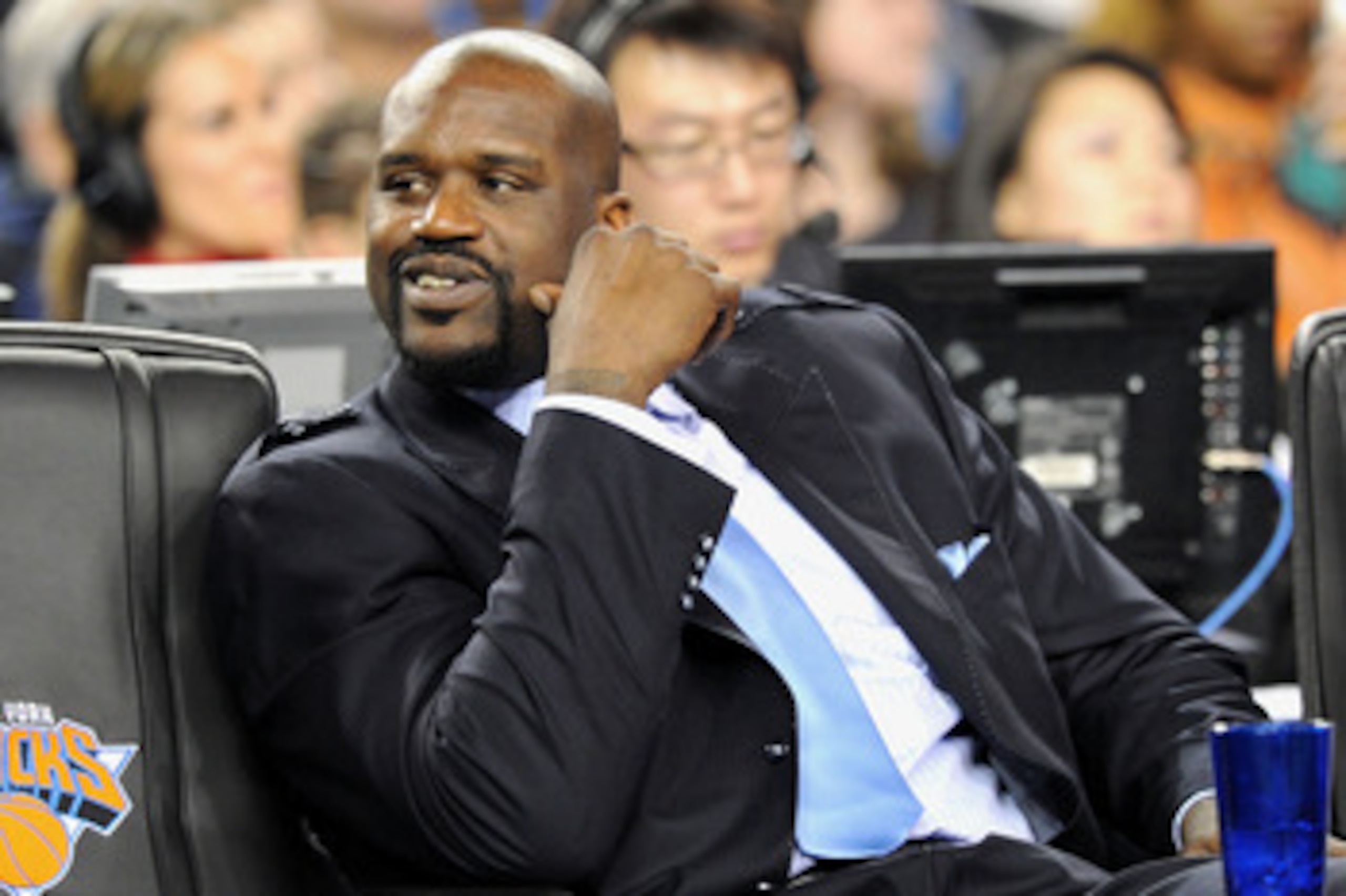 ARLINGTON, TX - FEBRUARY 14:  NBA player Shaquille O'Neal in the audience during the NBA All-Star Game held at Cowboys Stadium on February 14, 2010 in Arlington, Texas.  (Photo by Jason Merritt/Getty Images)
