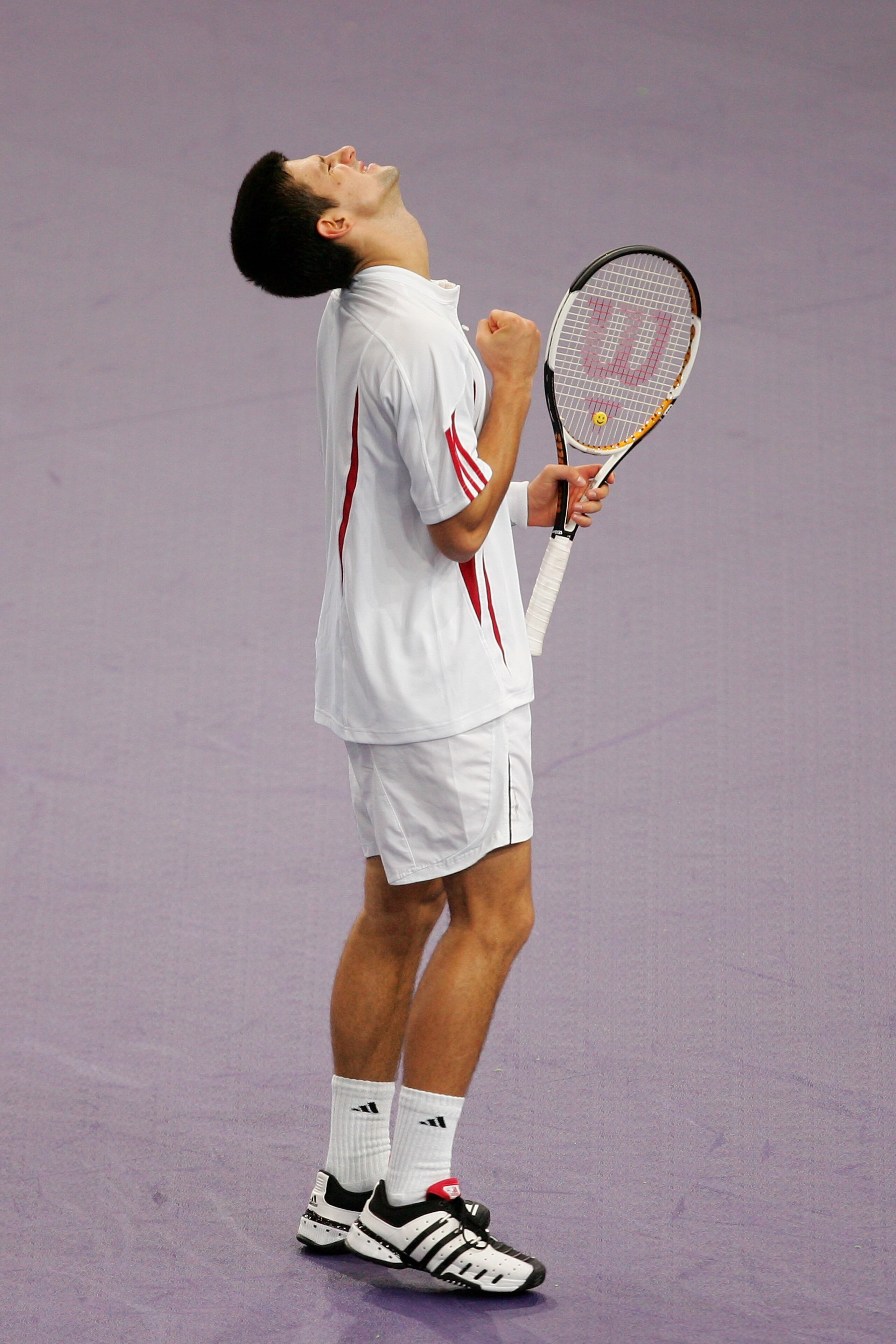 PARIS - NOVEMBER 01:  Novak Djokovic of Serbia & Montenegro gestures in his match against Paul-Henri Mathieu of France during day three of the BNP Paribas ATP Tennis Masters Series at the Palais Omnisports Paris-Bercy on November 1, 2006 in Paris, France.