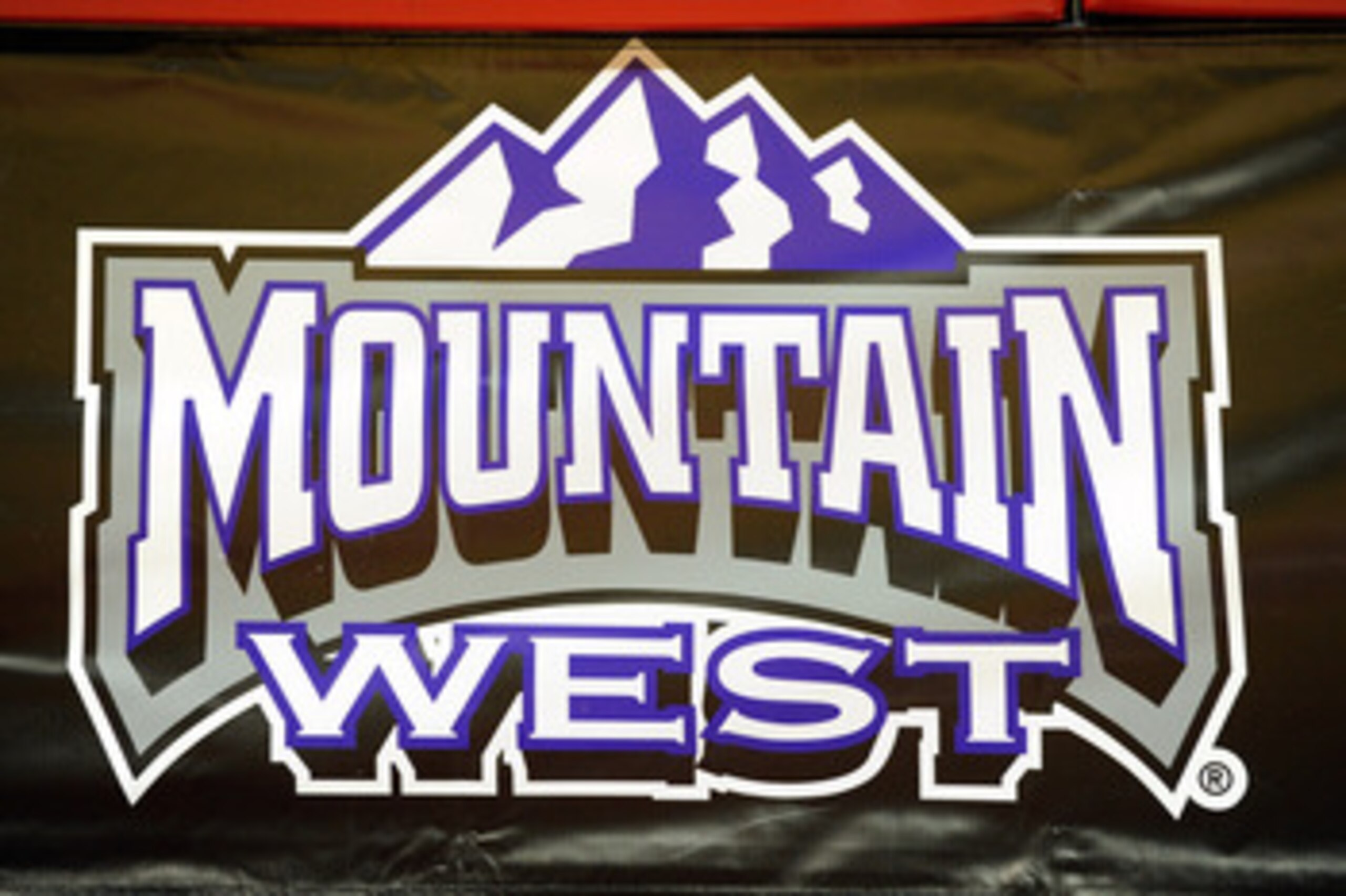 LAS VEGAS, NV - MARCH 10:  A detail of a conference logo is seen after the UNLV Rebels defeated the Air Force Falcons 69-53 in a quarterfinal game of the Conoco Mountain West Conference Basketball tournament at the Thomas & Mack Center March 10, 2011 in L