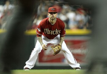 PHOENIX, AZ - JUNE 01:  Infielder Ryan Roberts #14 of the Arizona Diamondbacks in action during the Major League Baseball game against the Florida Marlins at Chase Field on June 1, 2011 in Phoenix, Arizona.  The Diamondbacks defeated the Marlins 6-5.  (Ph