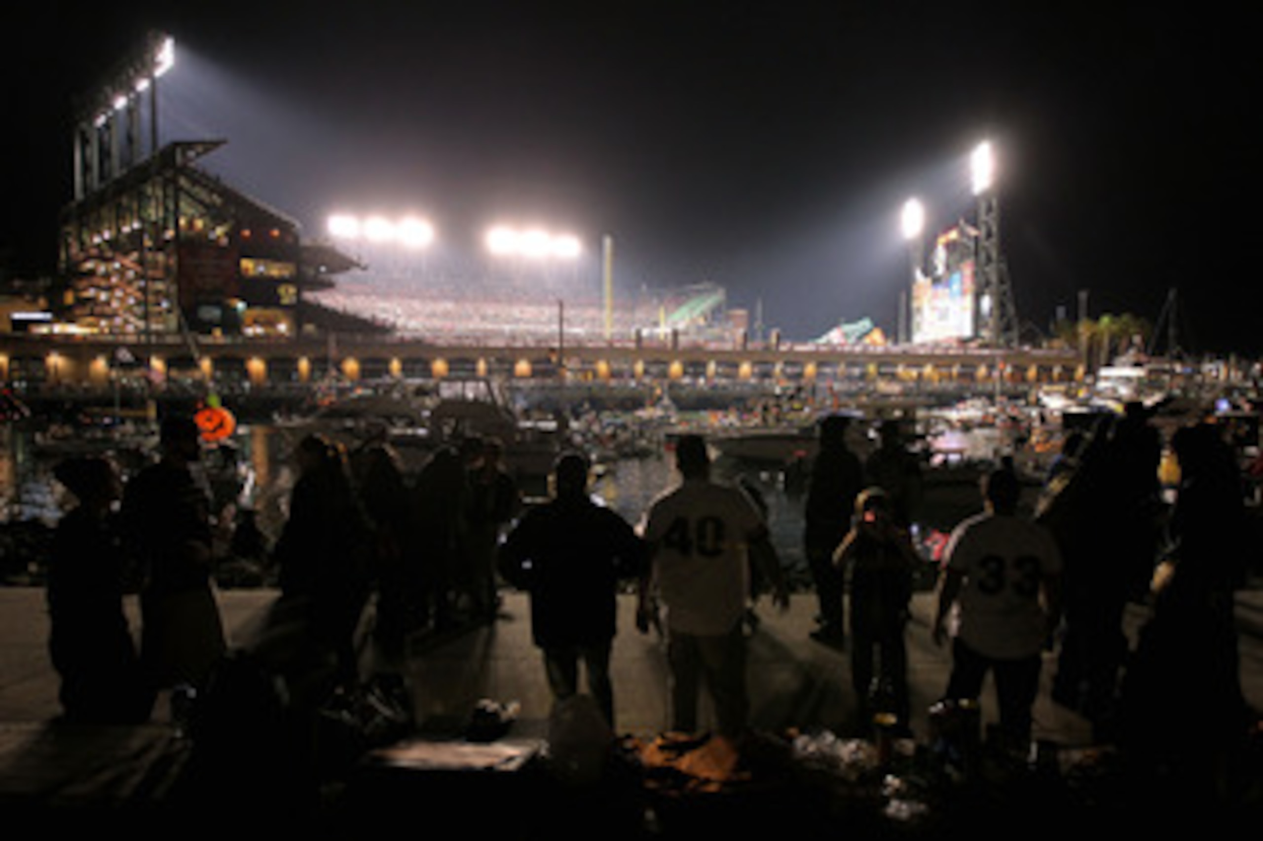 SAN FRANCISCO - OCTOBER 27:  Boaters and fans congregate in and around McCovey Cove outside of AT&T Park during Game One of the 2010 MLB World Series between the Texas Rangers and the San Francisco Giants on October 27, 2010 in San Francisco, California.