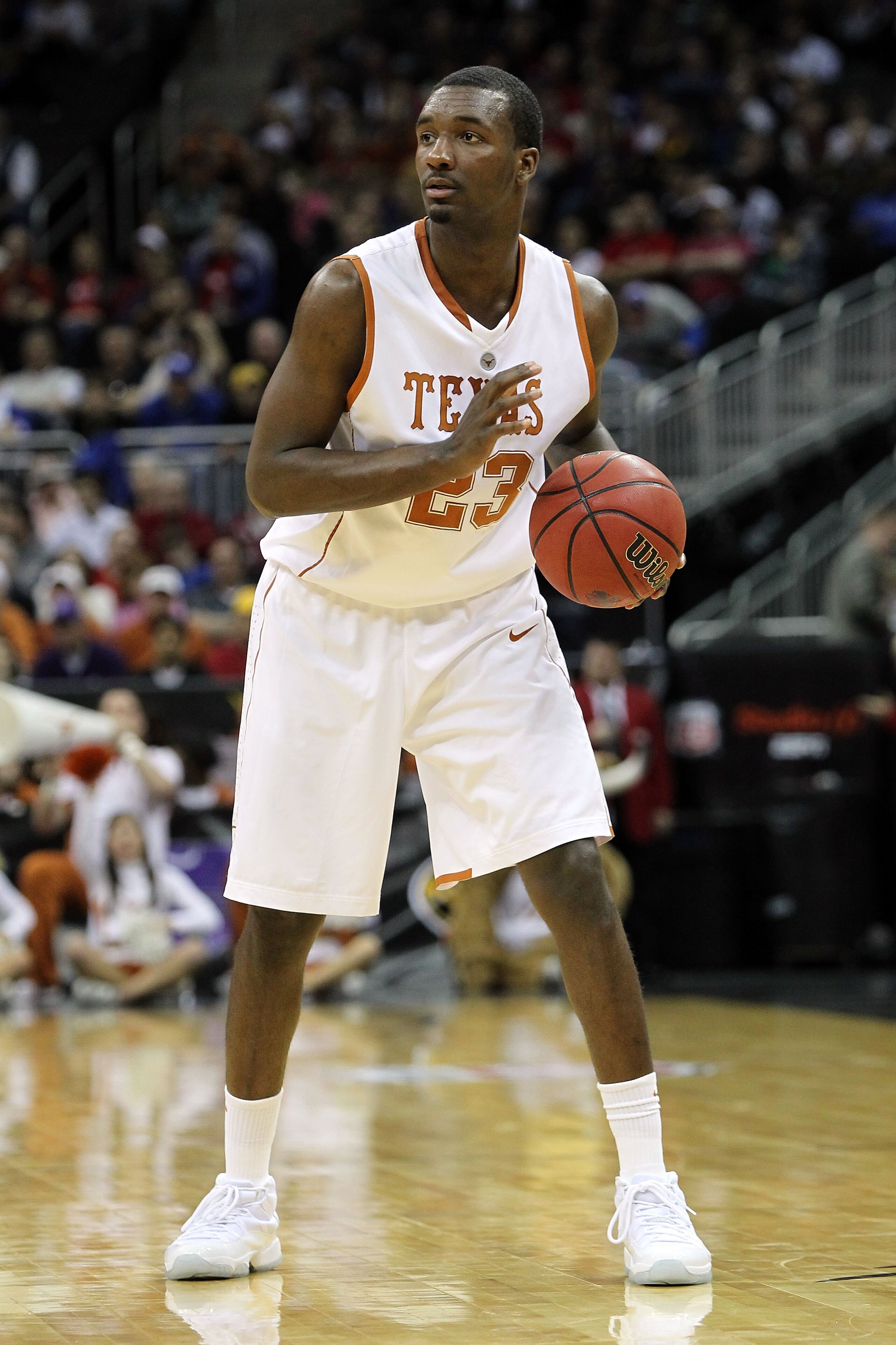 KANSAS CITY, MO - MARCH 10: Jordan Hamilton #23 of the Texas Longhorns with the ball against the Iowa State Cyclones during the first round game of the 2010 Phillips 66 Big 12 Men's Basketball Tournament at the Sprint Center on March 10, 2010 in Kansas C KANSAS CITY, MO - MARCH 10: Jordan Hamilton #23 of the Texas Longhorns with the ball against the Iowa State Cyclones during the first round game of the 2010 Phillips 66 Big 12 Men's Basketball Tournament at the Sprint Center on March 10, 2010 in Kansas C