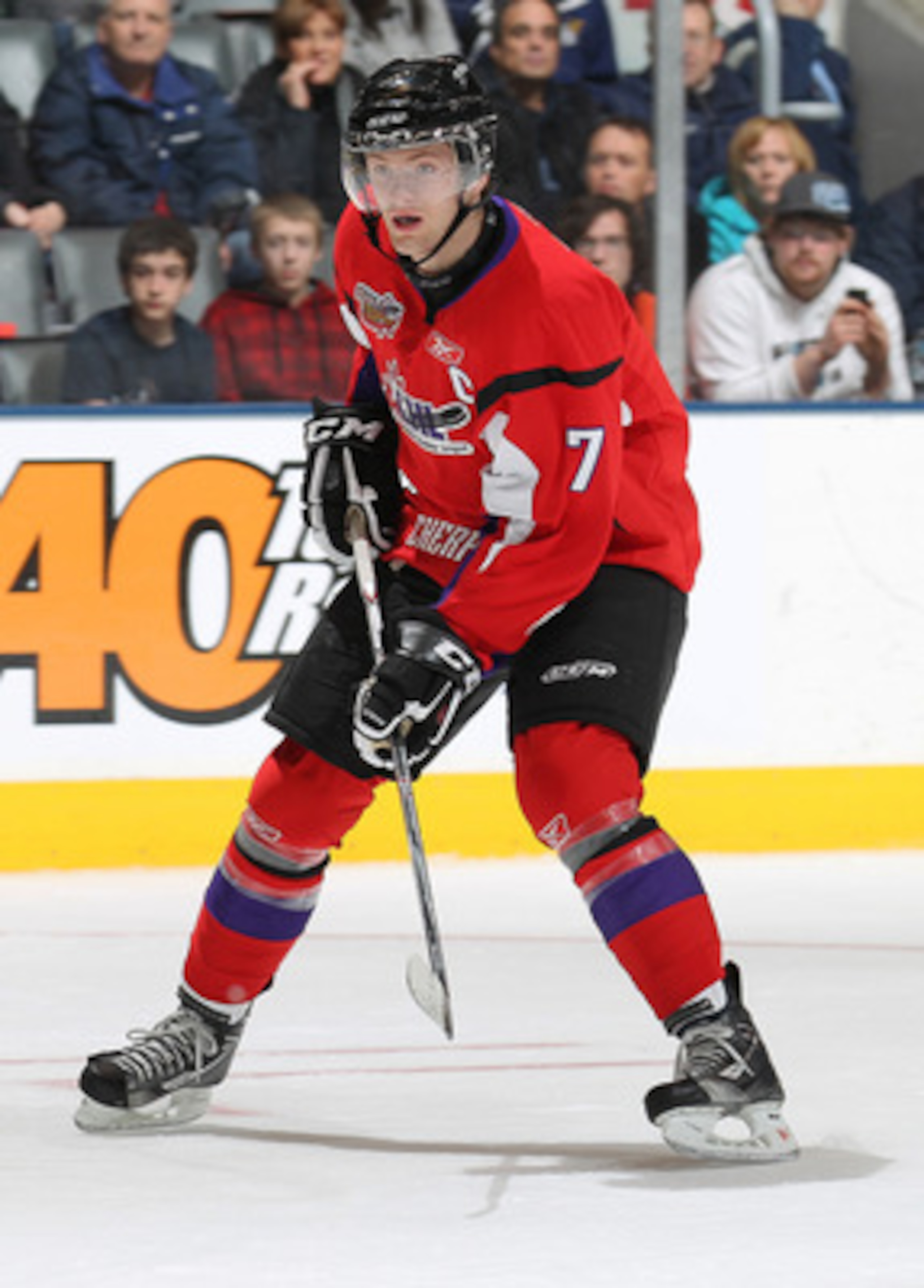 TORONTO, CAN - JANUARY 19:  Sean Couturier #7 of Team Cherry skates against Team Orr in the 2011 Home Hardware Top Prospects game on January 19, 2011 at the Air Canada Centre in Toronto, Canada. Team Orr defeated Team Cherry 7-1. (Photo by Claus Andersen/