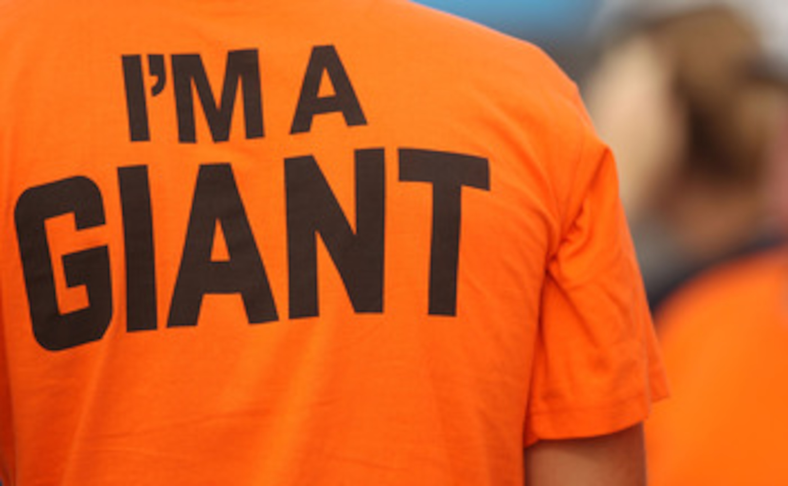 SYDNEY, AUSTRALIA - NOVEMBER 18: A fan wears a Western Sydney Giants t-shirt during a Greater Western Sydney AFL training session at Blacktown Olympic Park on November 18, 2010 in Sydney, Australia.  (Photo by Mark Metcalfe/Getty Images)