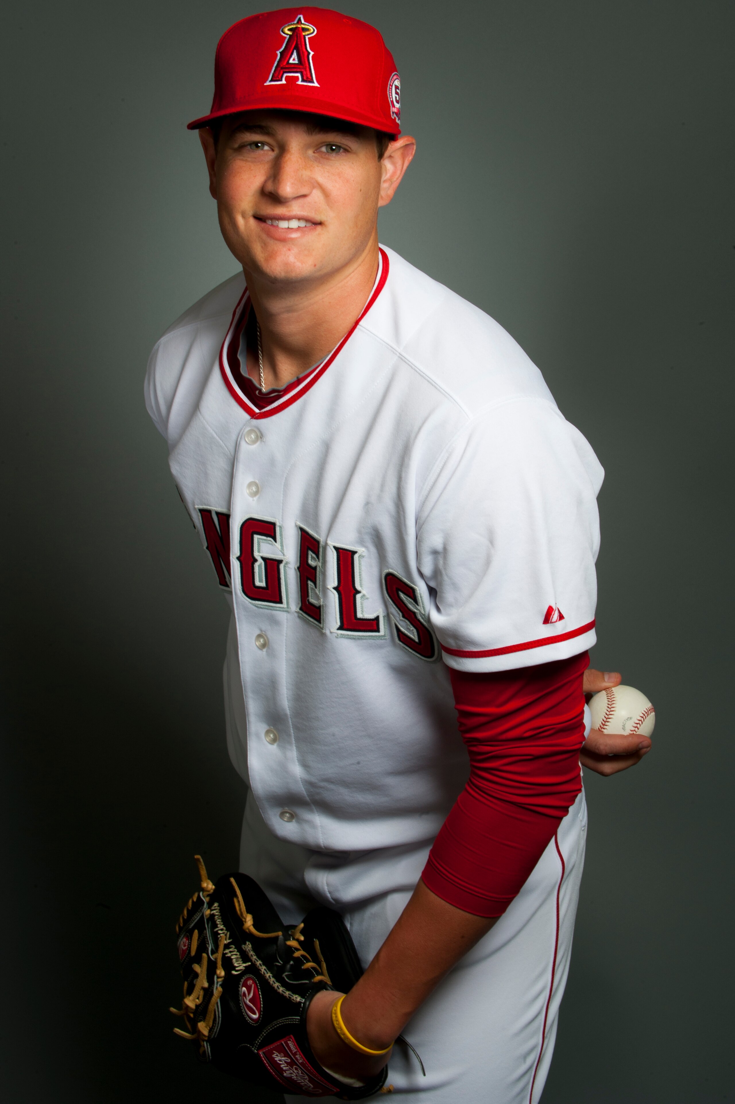 TEMPE, AZ - FEBRUARY 21: Garrett Richards #57 of the Los Angeles Angels of Anaheim poses during their photo day at Tempe Diablo Stadium on February 21, 2011 in Tempe, Arizona.  (Photo by Rob Tringali/Getty Images)