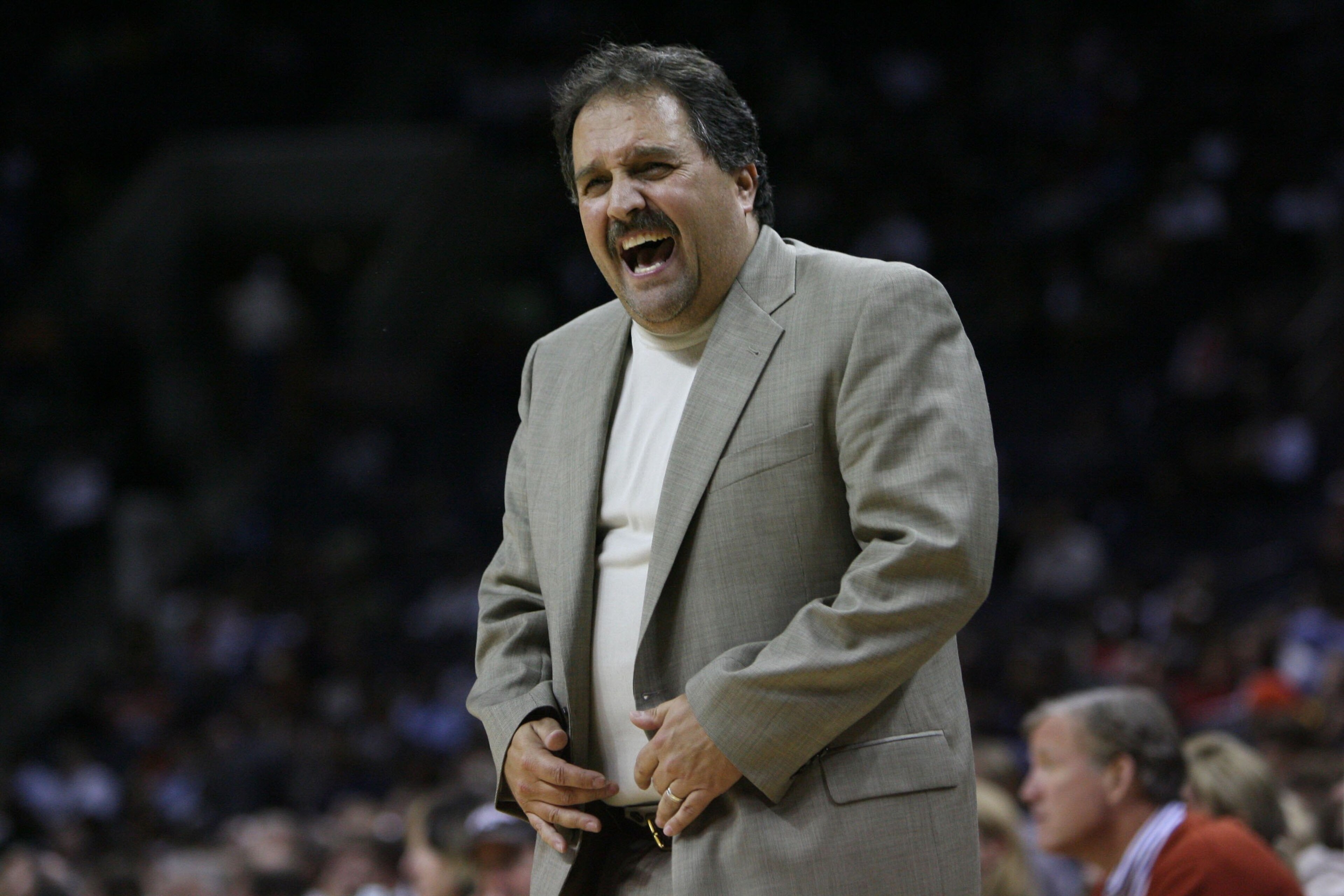CHARLOTTE, NC - NOVEMBER 10: Head coach Stan Van Gundy of the Orlando Magic reacts during the game against the Charlotte Bobcats on November 10, 2009 at Time Warner Cable Arena in Charlotte, North Carolina. The Magic won 93-81. NOTE TO USER: User expre CHARLOTTE, NC - NOVEMBER 10: Head coach Stan Van Gundy of the Orlando Magic reacts during the game against the Charlotte Bobcats on November 10, 2009 at Time Warner Cable Arena in Charlotte, North Carolina. The Magic won 93-81. NOTE TO USER: User expre
