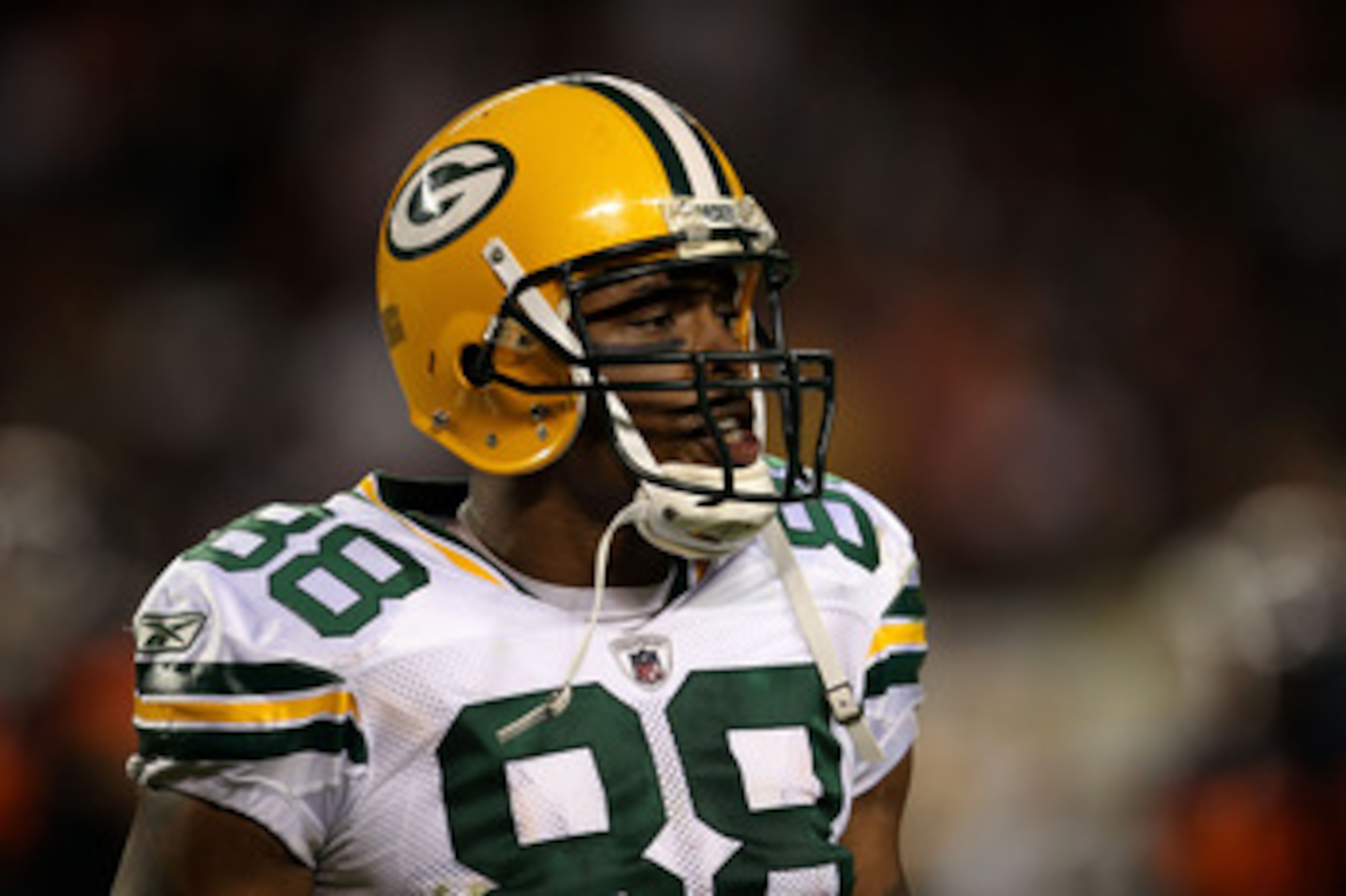 CHICAGO - SEPTEMBER 27: Jermichael Finley #88 of the Green Bay Packers looks on during the second half against the Chicago Bears at Soldier Field on September 27, 2010 in Chicago, Illinois. The Bears won 20-17. (Photo by Jonathan Daniel/Getty Images) CHICAGO - SEPTEMBER 27: Jermichael Finley #88 of the Green Bay Packers looks on during the second half against the Chicago Bears at Soldier Field on September 27, 2010 in Chicago, Illinois. The Bears won 20-17. (Photo by Jonathan Daniel/Getty Images)