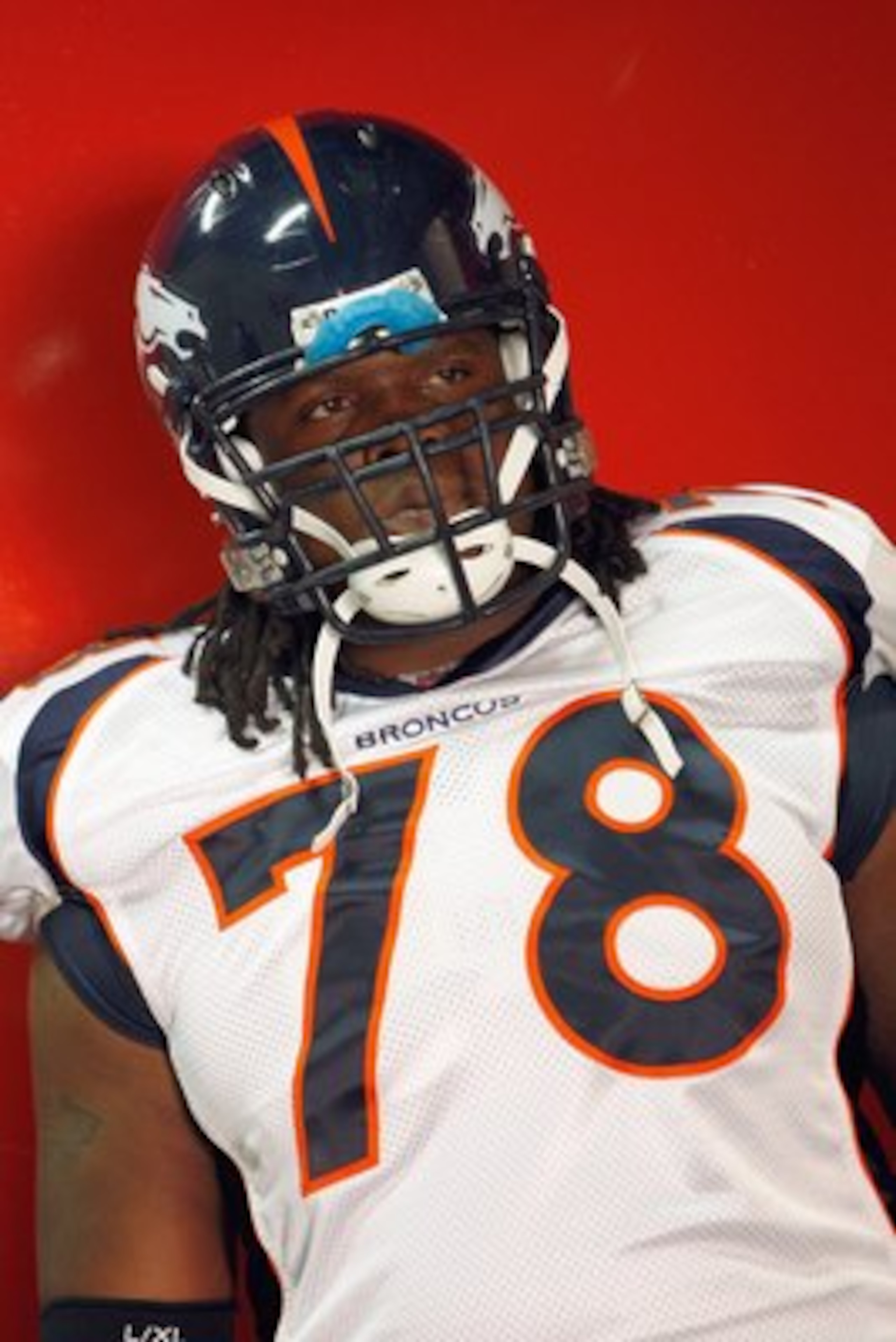 KANSAS CITY - SEPTEMBER 28:  Ryan Clady #78 of the Denver Broncos stands in the tunnel before the game against the Kansas City Chiefs on September 28, 2008 at Arrowhead Stadium in Kansas City, Missouri. The Chiefs defeated the Broncos 33-19.  (Photo by: J
