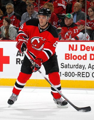NEWARK, NJ - APRIL 02:  Andy Greene #6 of the New Jersey Devils skates during an NHL hockey game against the Montreal Canadians at the Prudential Center on April 2, 2011 in Newark, New Jersey.  (Photo by Paul Bereswill/Getty Images)