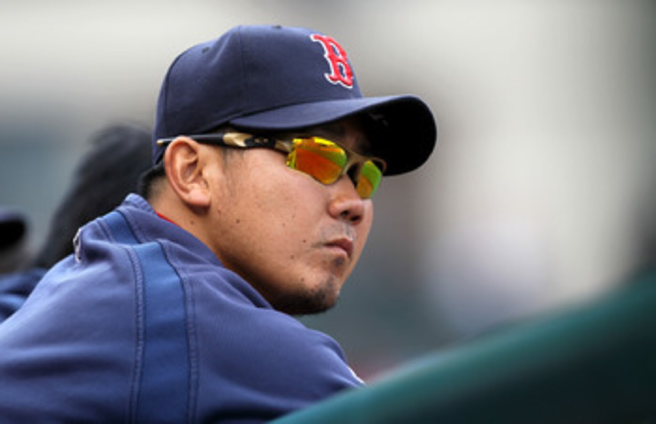 ANAHEIM, CA - APRIL 24: Pitcher Daisuke Matsuzaka #28 of the Boston Red Sox watches the game with the Los Angeles Angels of Anaheim on April 24, 2011 at Angel Stadium in Anaheim, California. The Red Sox won 7-0. (Photo by Stephen Dunn/Getty Images) ANAHEIM, CA - APRIL 24: Pitcher Daisuke Matsuzaka #28 of the Boston Red Sox watches the game with the Los Angeles Angels of Anaheim on April 24, 2011 at Angel Stadium in Anaheim, California. The Red Sox won 7-0. (Photo by Stephen Dunn/Getty Images)