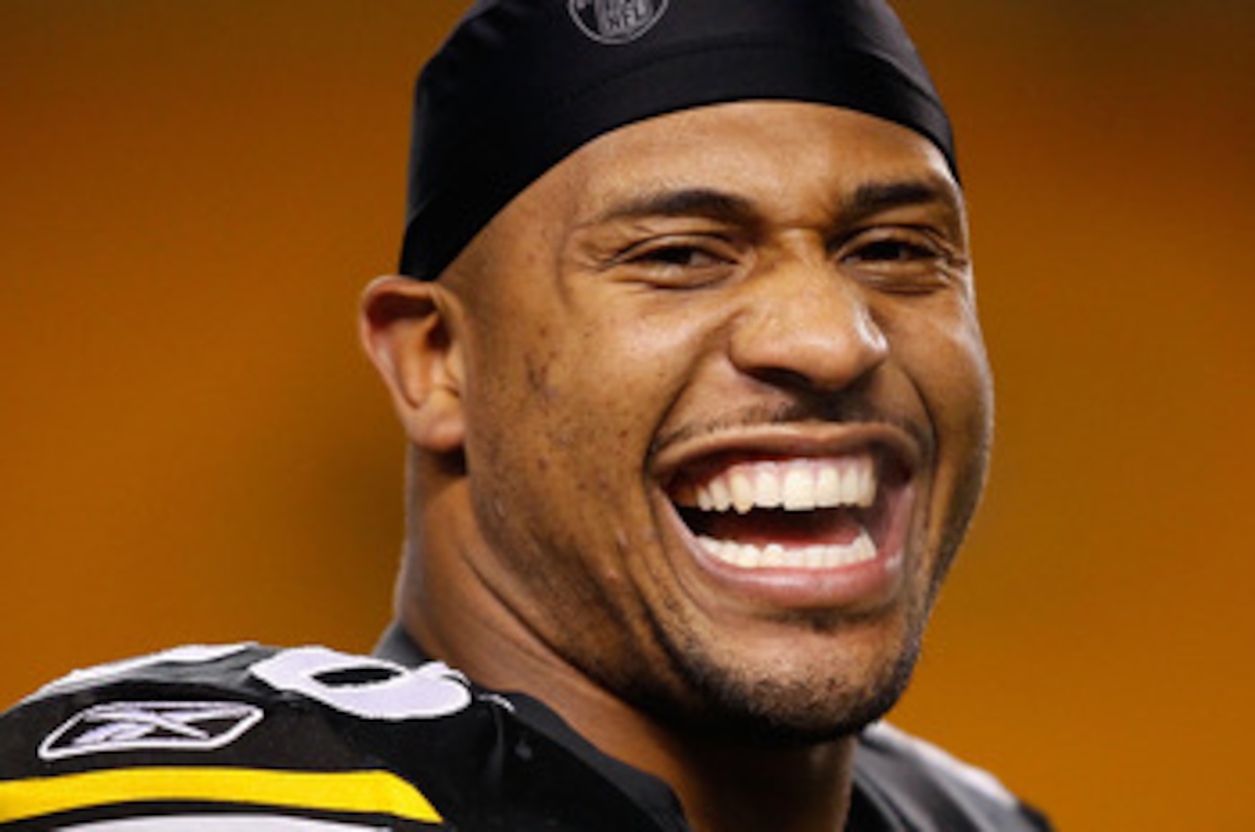 PITTSBURGH - DECEMBER 23:  LaMarr Woodley #56 of the Pittsburgh Steelers warms up prior to the game against the Carolina Panthers on December 23, 2010 at Heinz Field in Pittsburgh, Pennsylvania.  (Photo by Jared Wickerham/Getty Images)