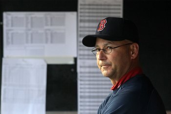 NEW YORK, NY - MAY 14:  Manager Terry Francona of the Boston Red Sox looks on before the game against the New York Yankees on May 14, 2011 at Yankee Stadium in the Bronx borough of New York City.  (Photo by Jim McIsaac/Getty Images)