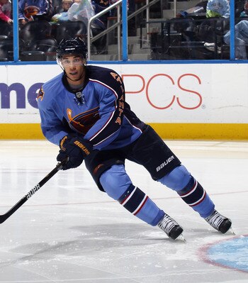 ATLANTA, GA - MARCH 27:  Evander Kane #9 of the Atlanta Thrashers skates against the Ottawa Senators at the Philips Arena on March 27, 2011 in Atlanta, Georgia. The Thrashers defeated the 5-4 in the shoot out.  (Photo by Bruce Bennett/Getty Images)