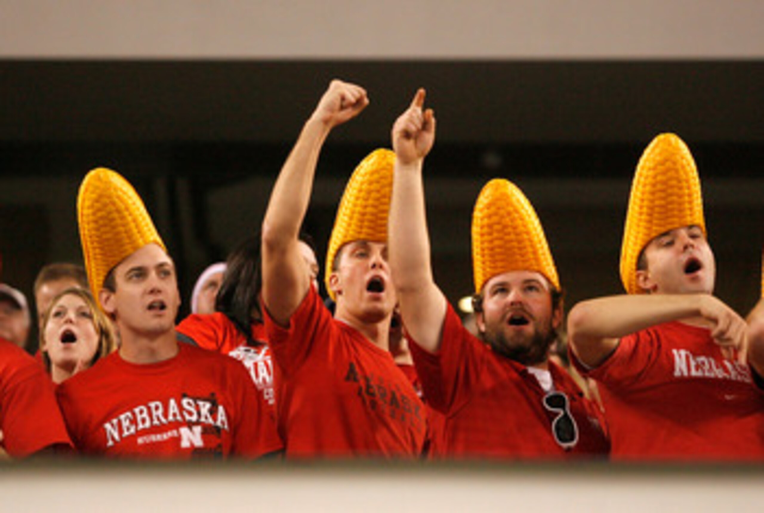 ARLINGTON, TX - DECEMBER 04:  Nebraska Cornhusker fans cheer on their team against the Oklahoma Sooners at Cowboys Stadium on December 4, 2010 in Arlington, Texas. The Sooners beat the Cornhuskers 23-20.  (Photo by Tom Pennington/Getty Images)